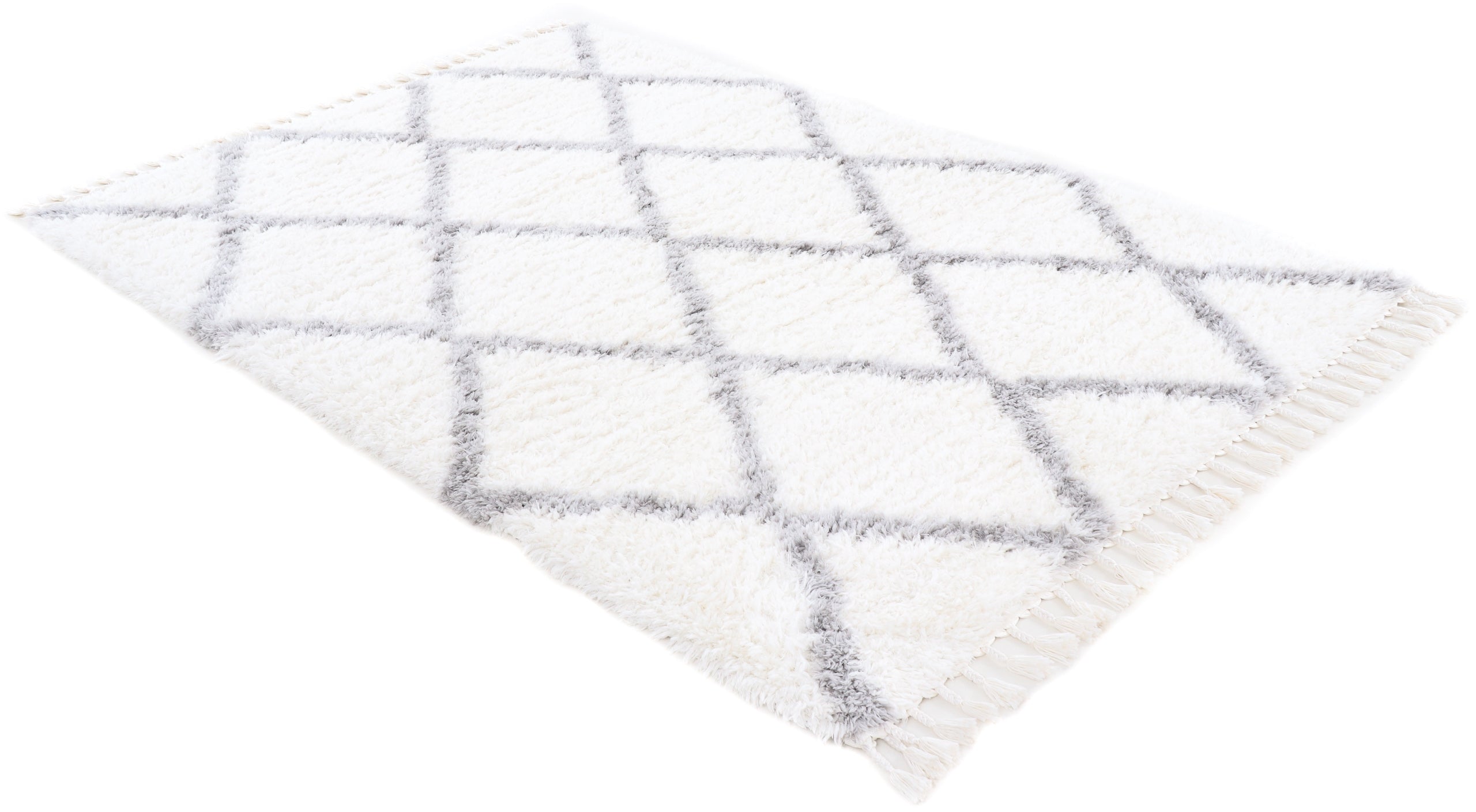 Hochflorteppich Edda Weiß