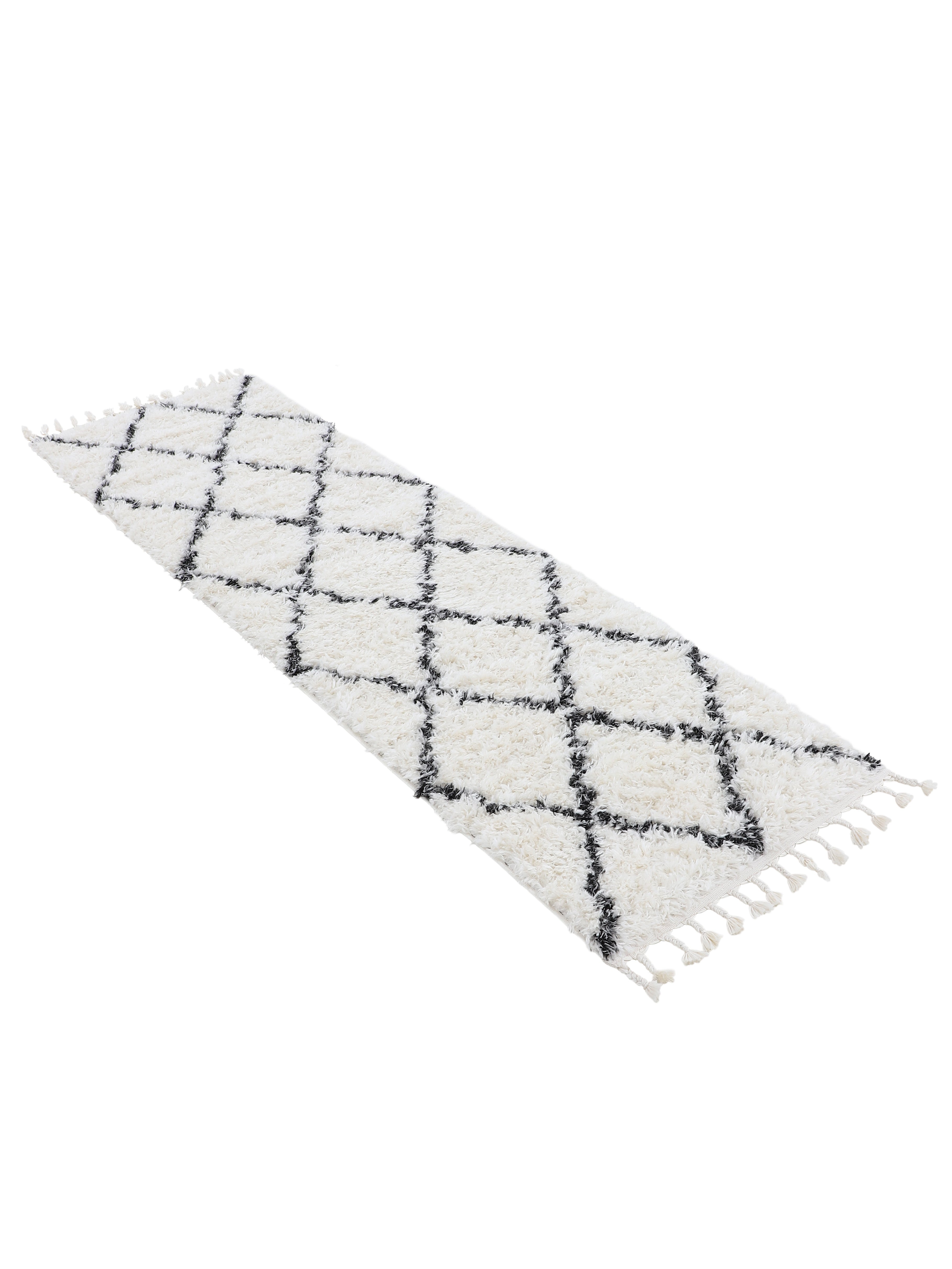 Hochflorteppich Eddy Läufer Schwarz