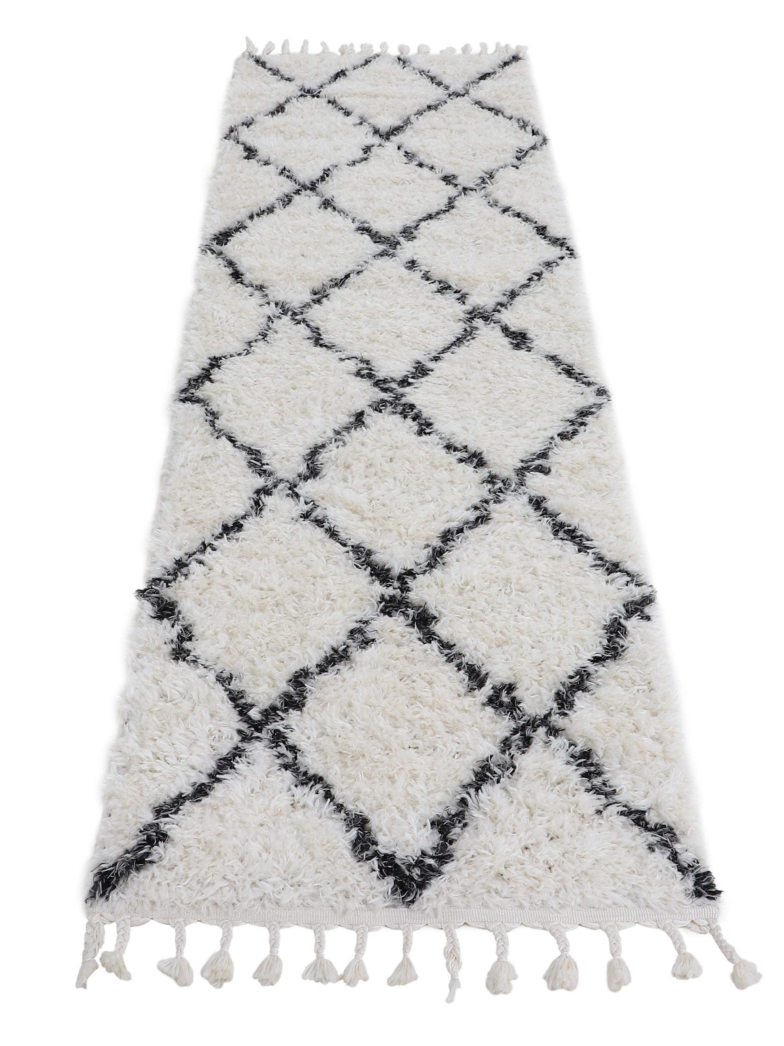 Hochflorteppich Eddy Läufer Schwarz