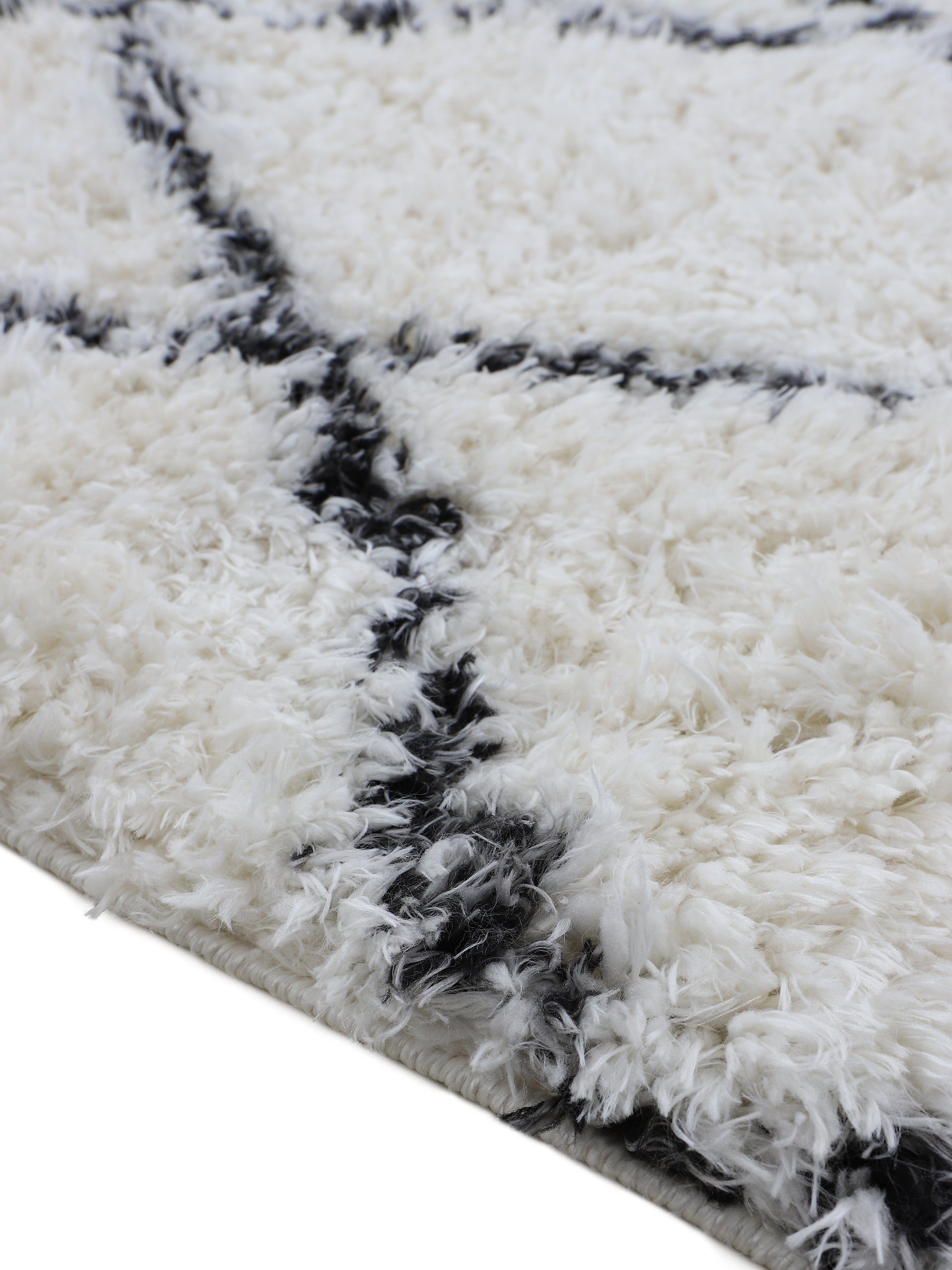 Hochflorteppich Eddy Rund Schwarz