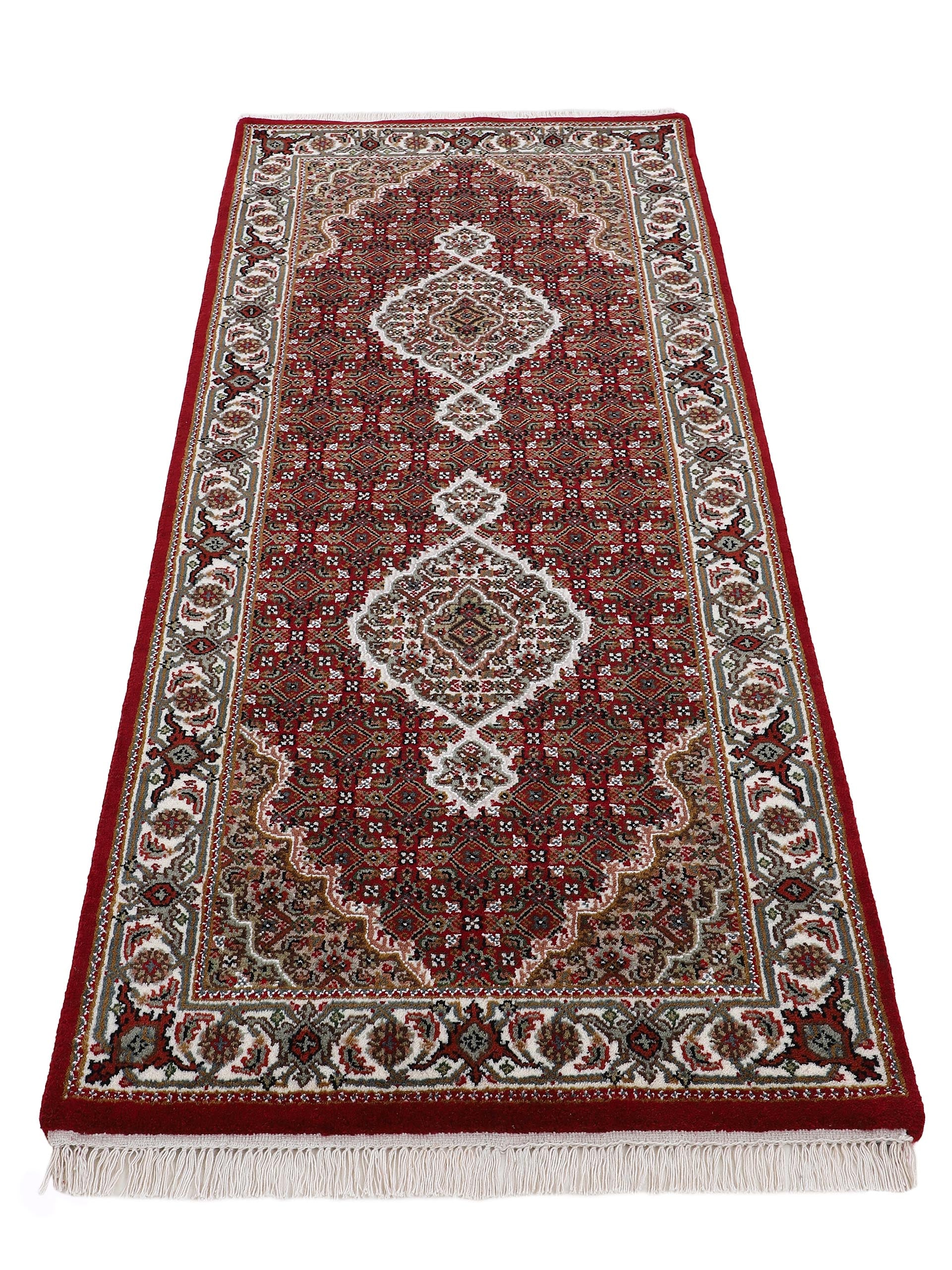 Tabriz Mahi Läufer Teppich Rot