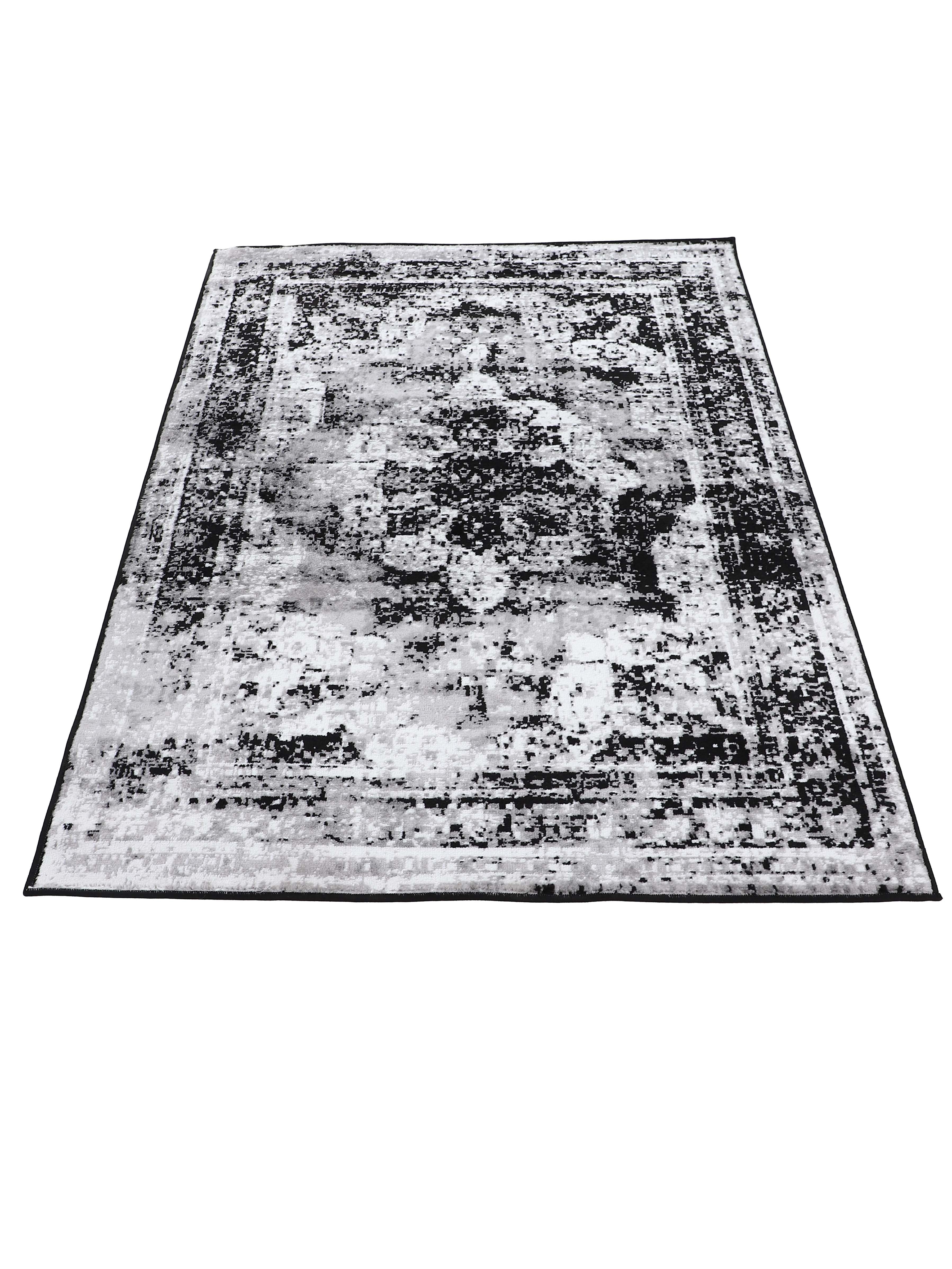Vintage Teppich Sol Schwarz/Weiß