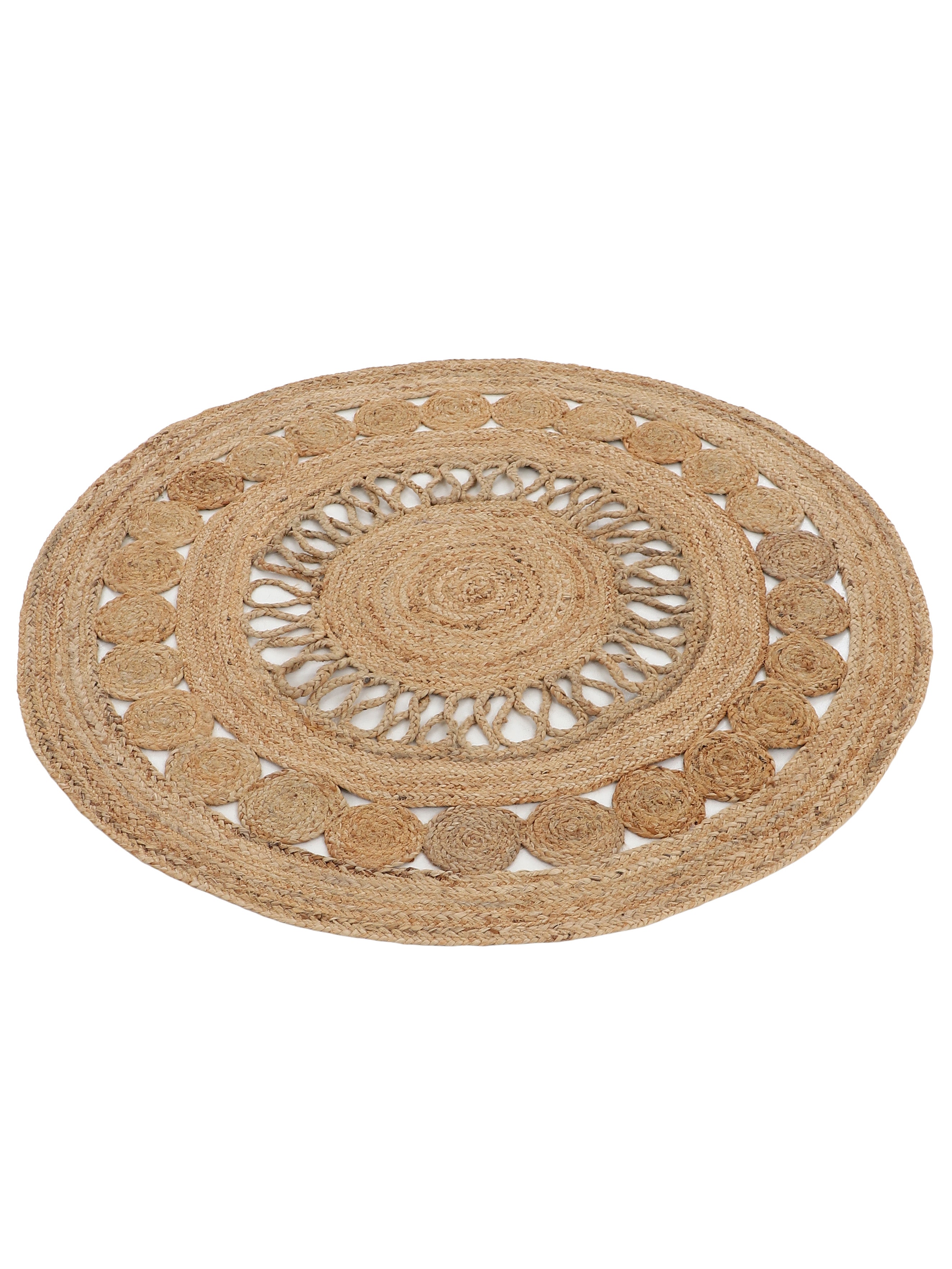 Juteteppich Ella Rund Beige