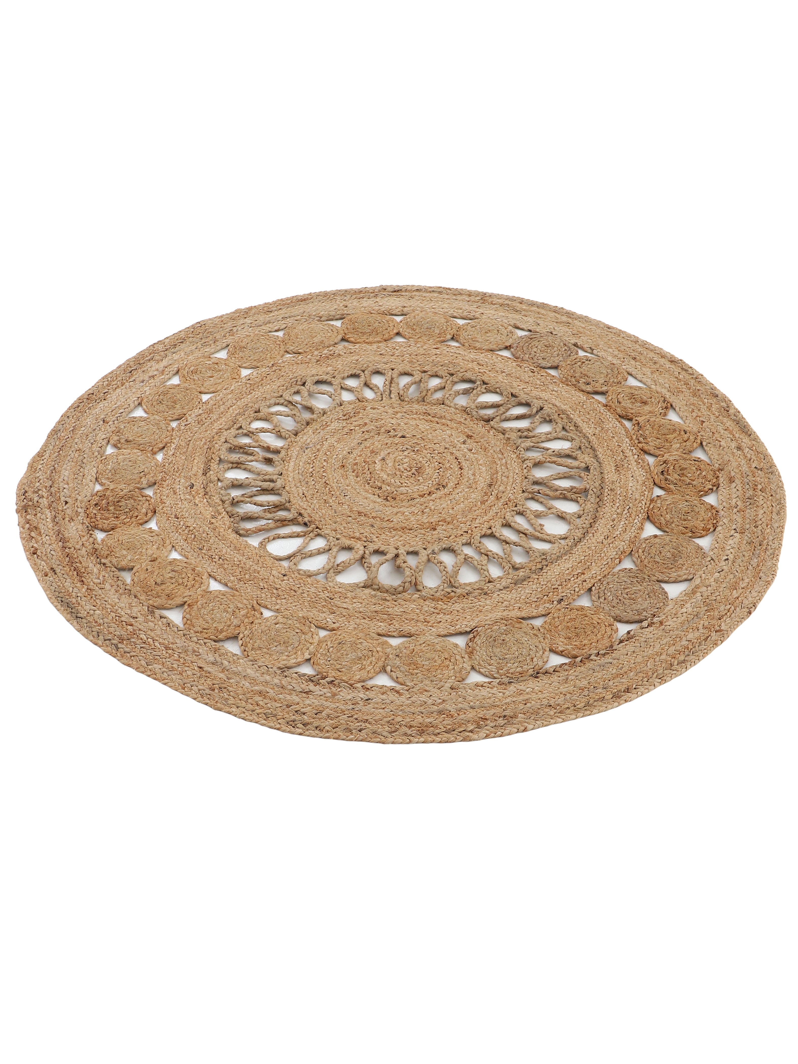Juteteppich Ella Rund Beige