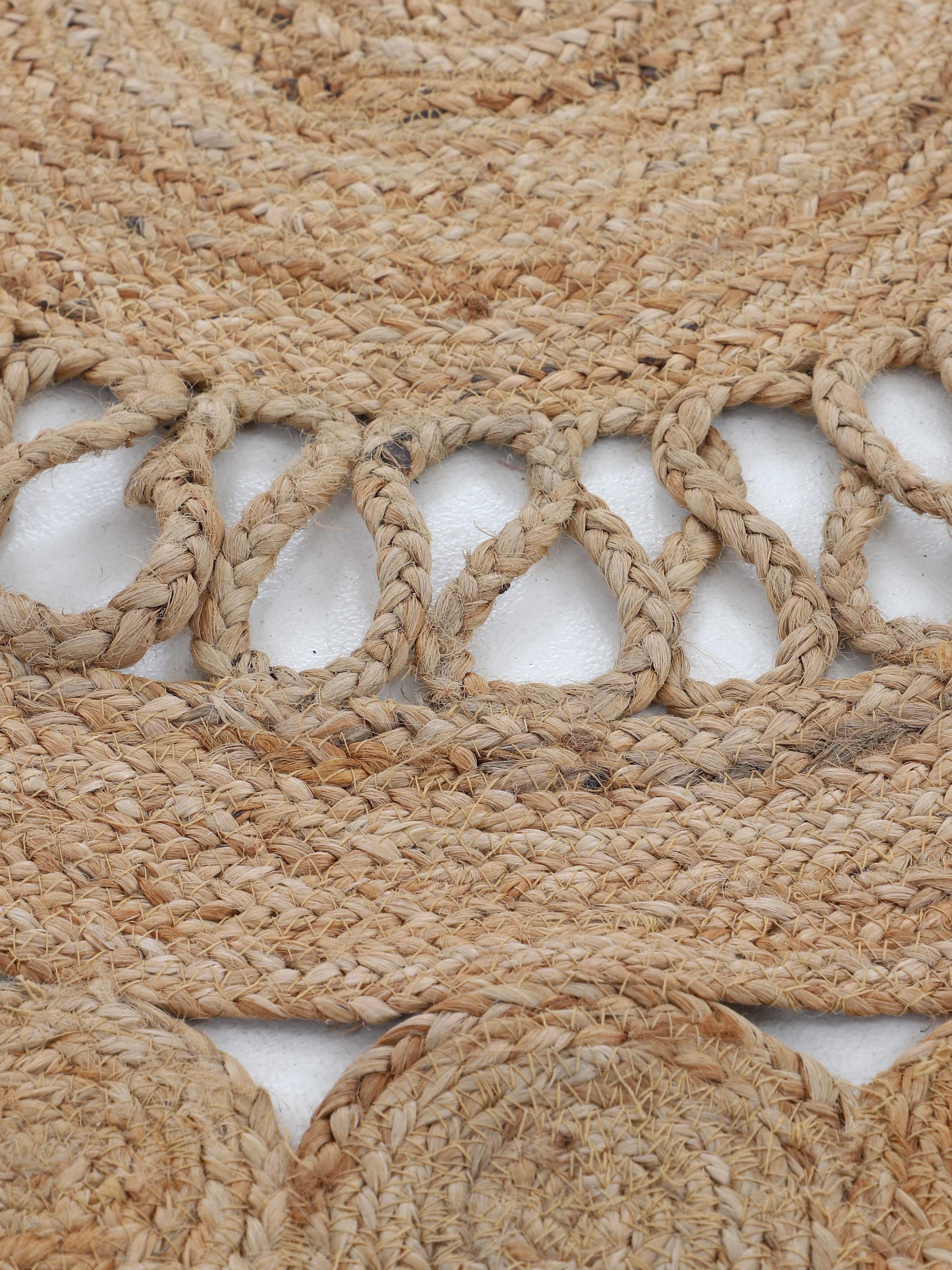 Juteteppich Ella Rund Beige