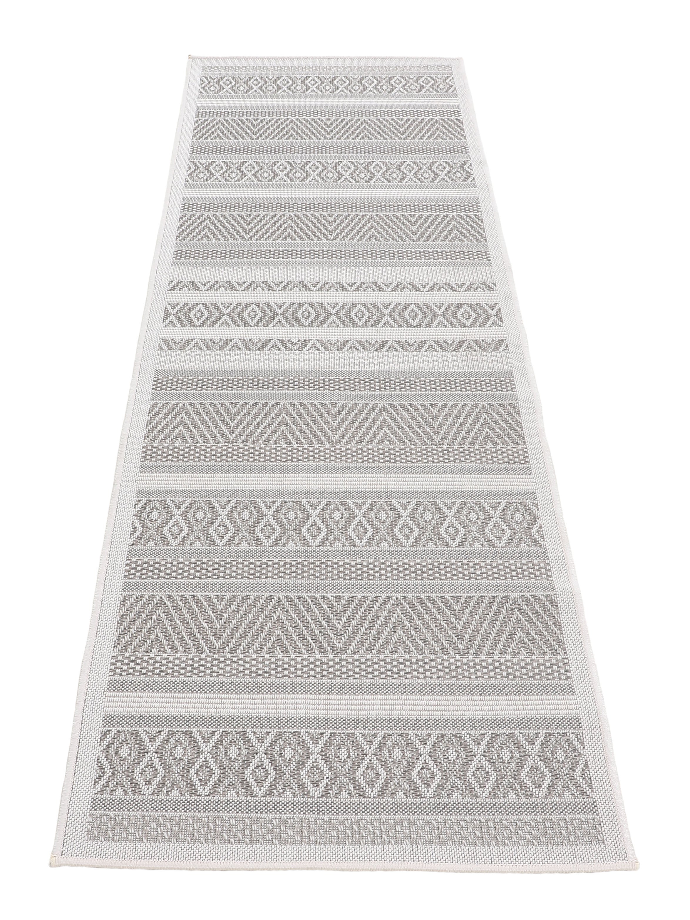 In- & Outdoor Teppich Boho Läufer Beige