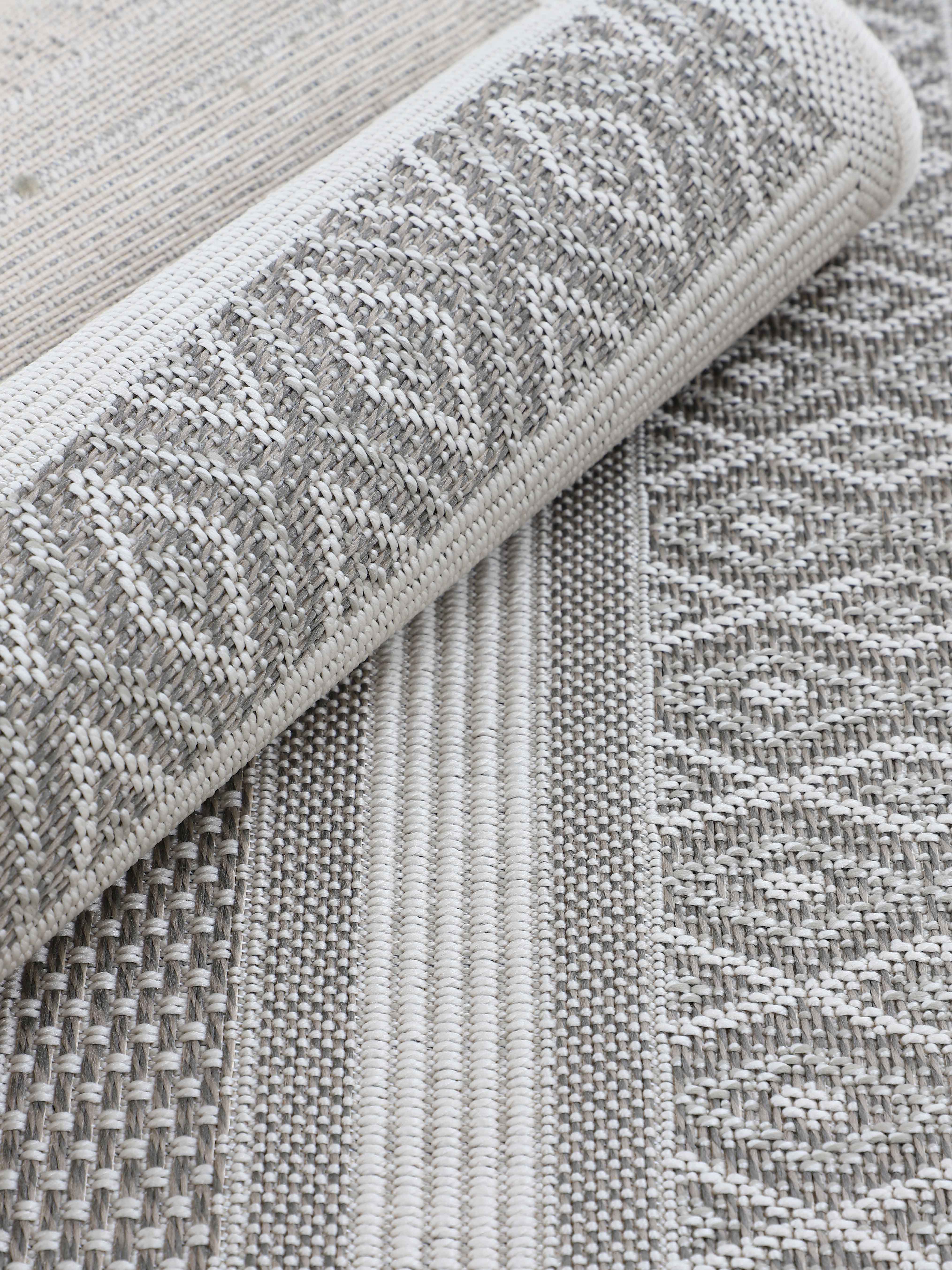 In- & Outdoor Teppich Boho Läufer Beige