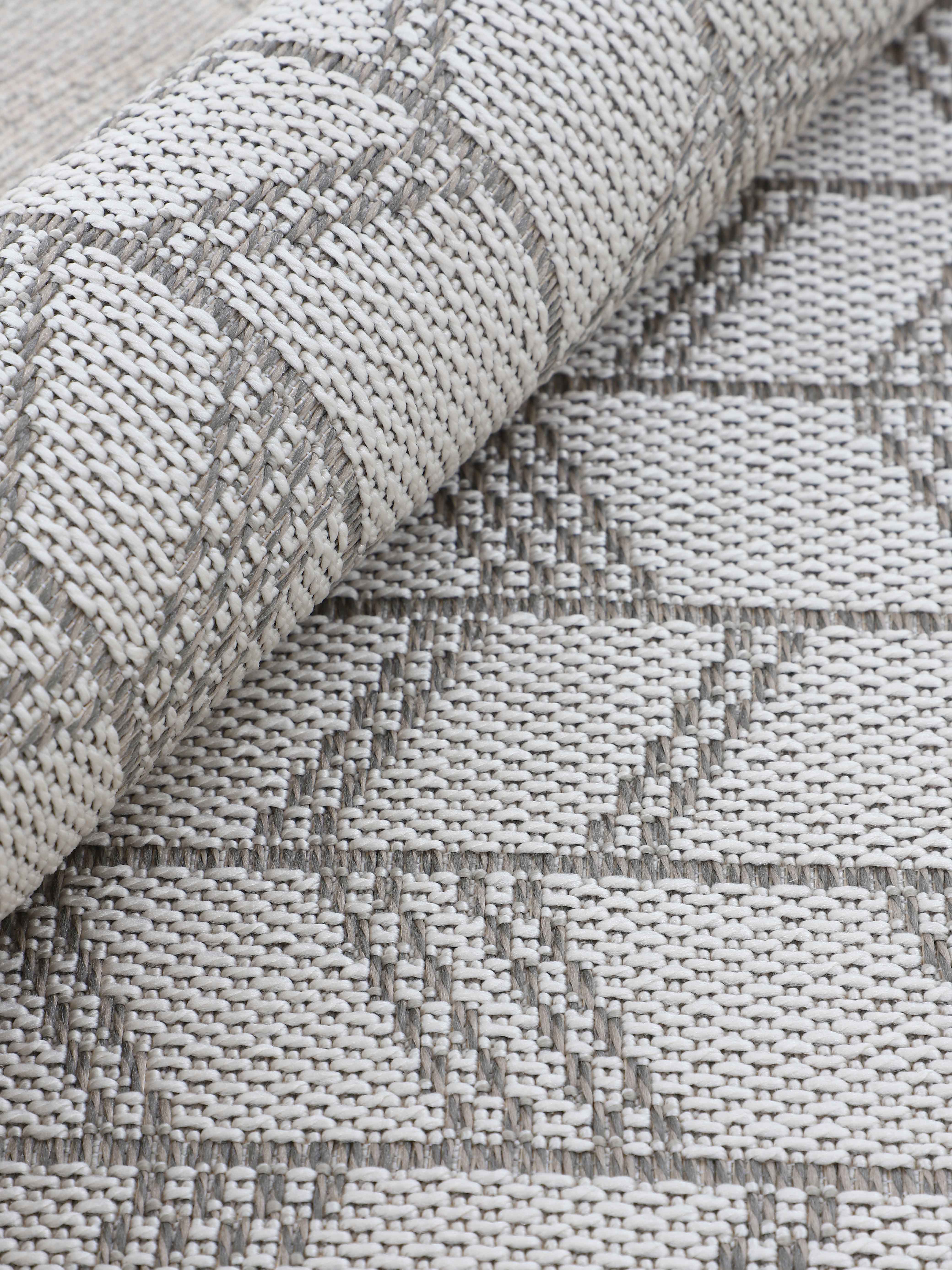 In- & Outdoor Teppich Boho Läufer Beige