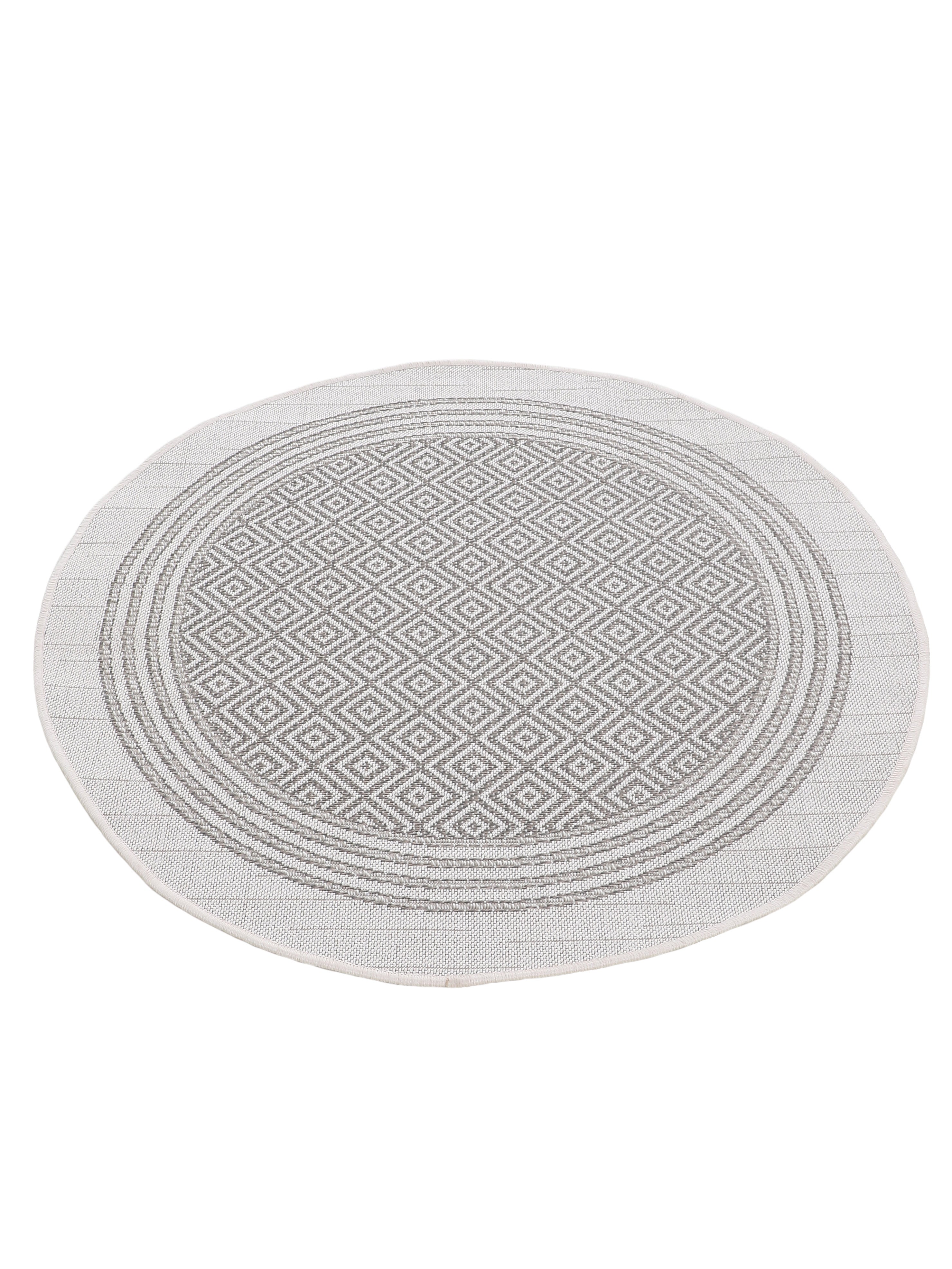 In- & Outdoor Teppich Boho Rund Beige