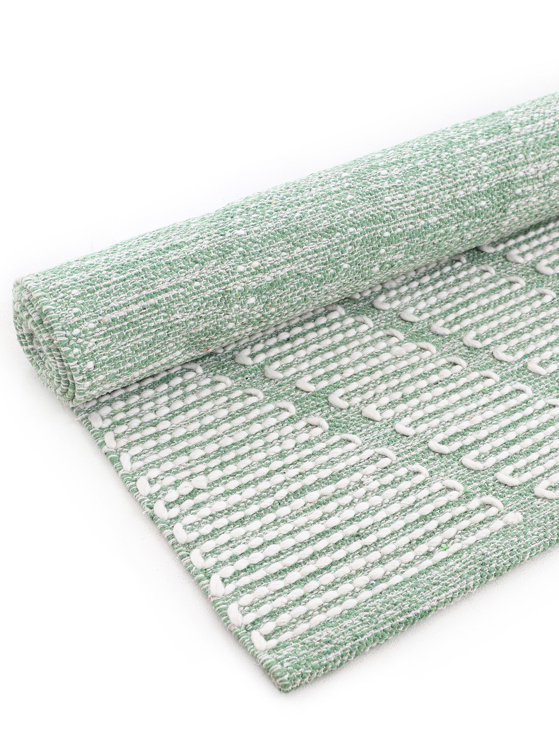 Baumwollteppich Kelim Durry Grün