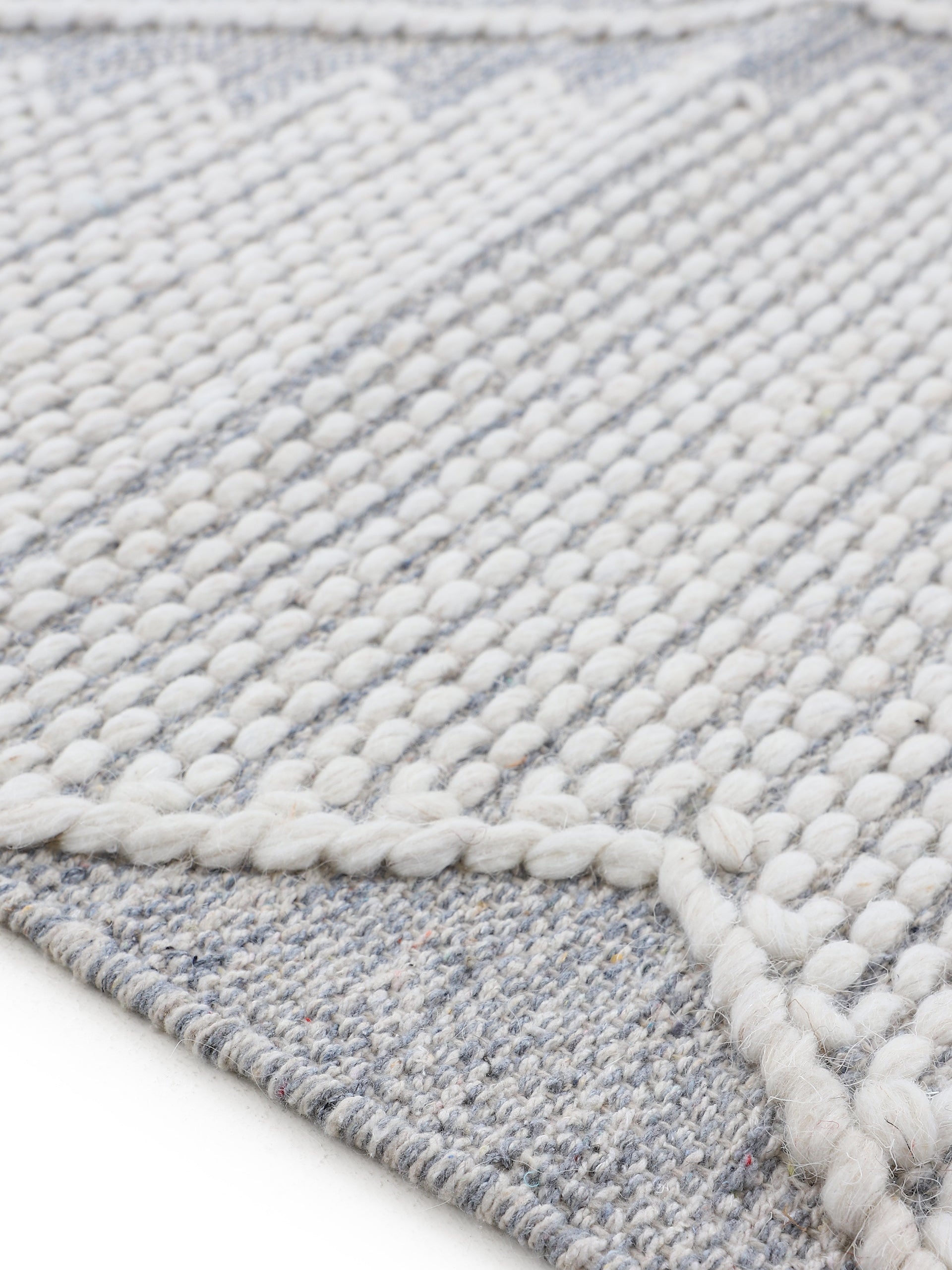 Baumwollteppich Kelim Durry Grau