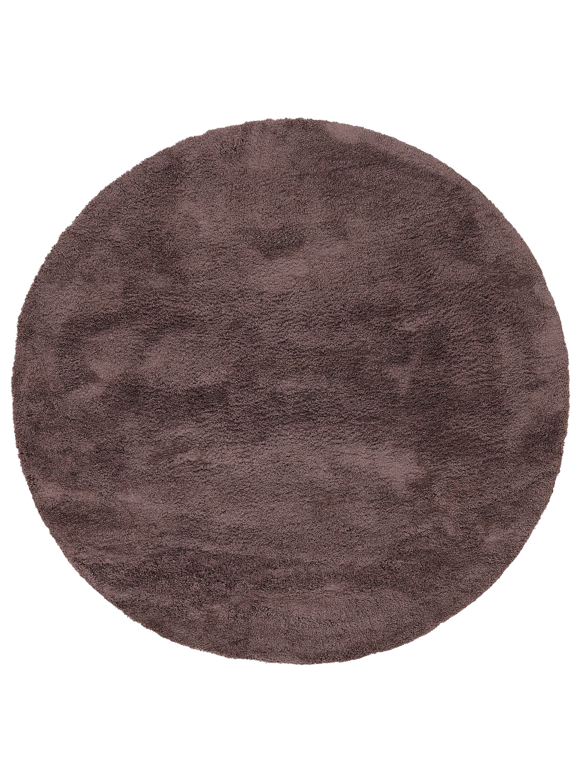 Hochflorteppich Silky Rund Braun