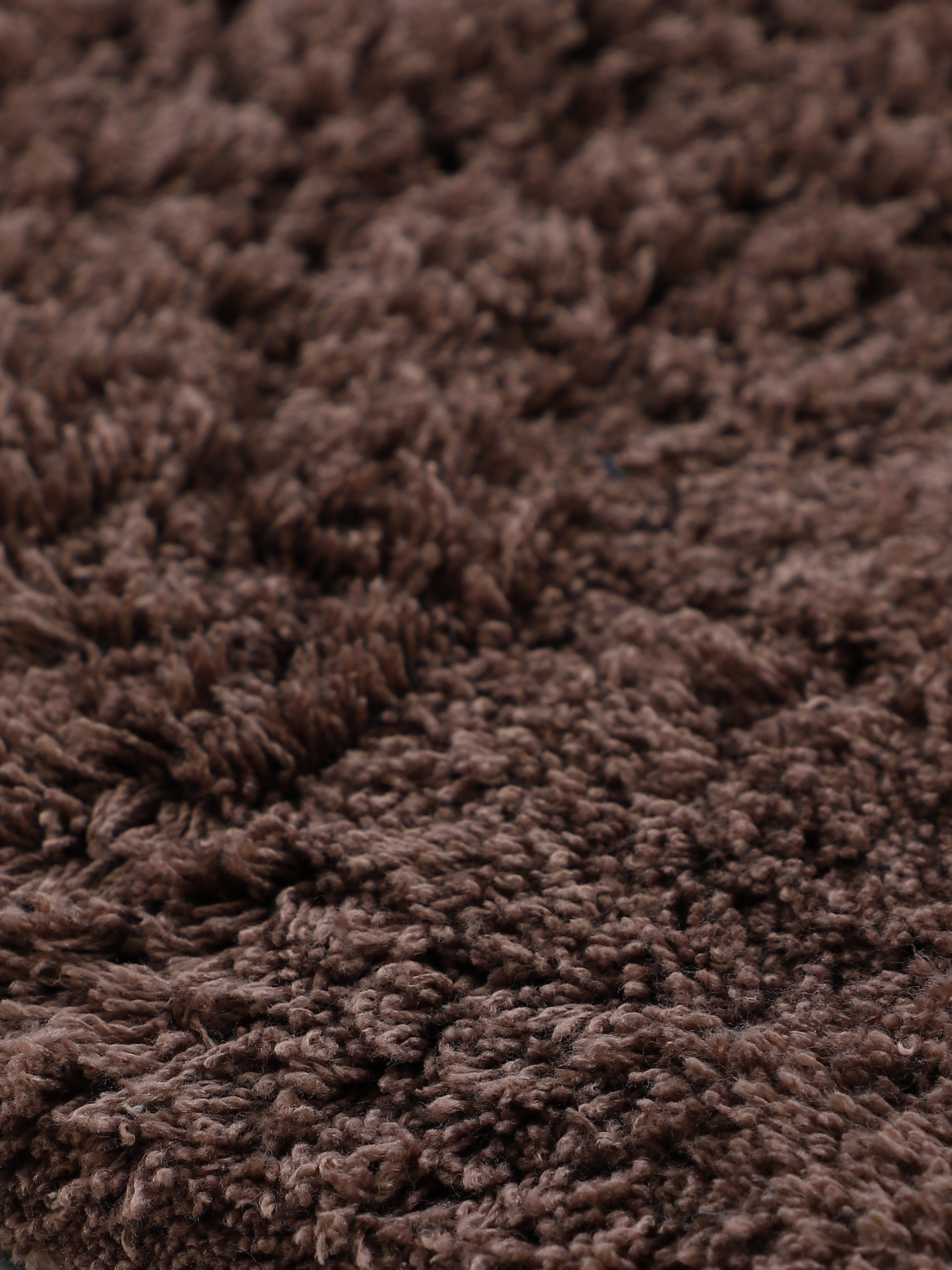 Hochflorteppich Silky Rund Braun