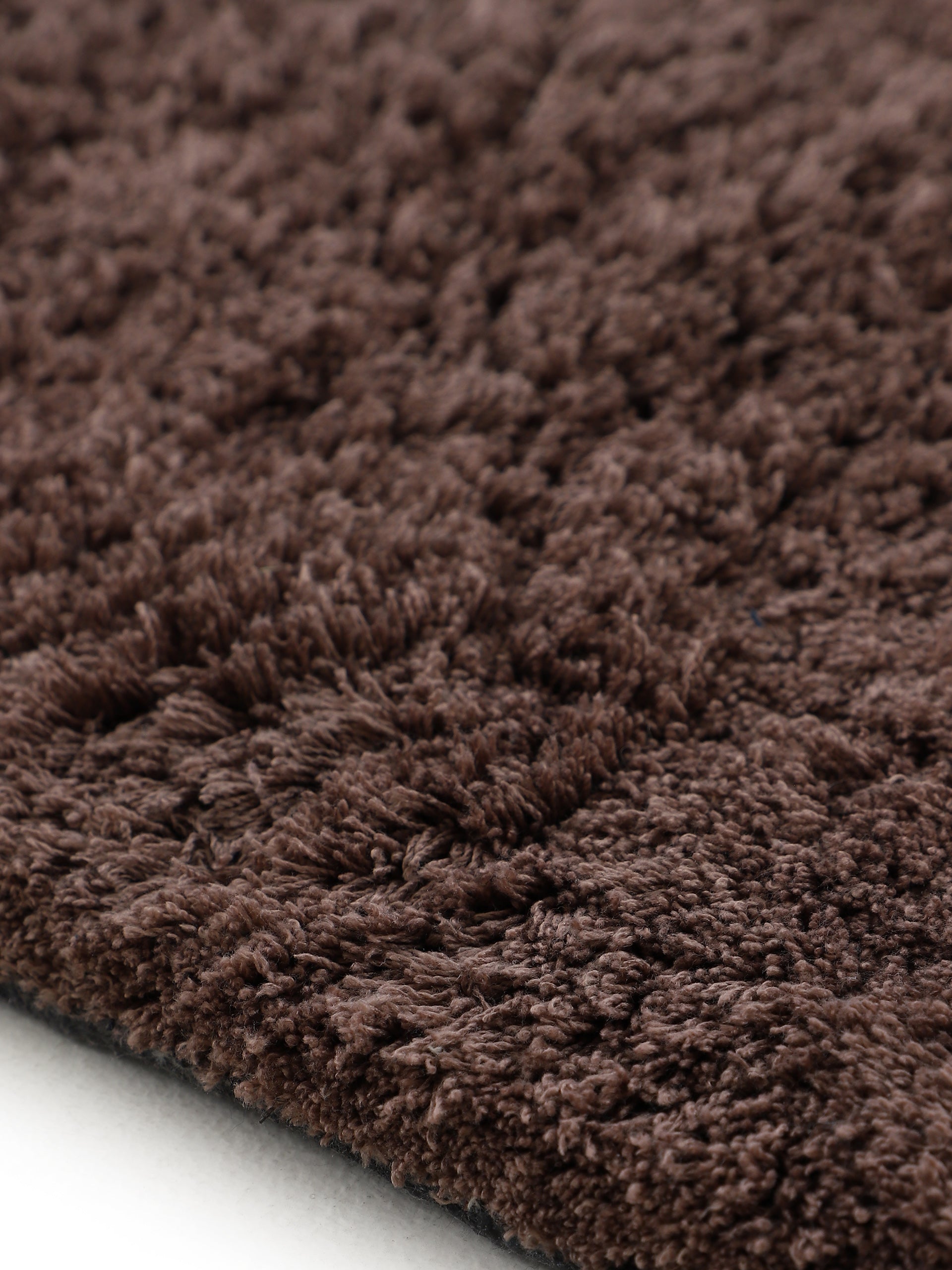 Hochflorteppich Silky Rund Braun