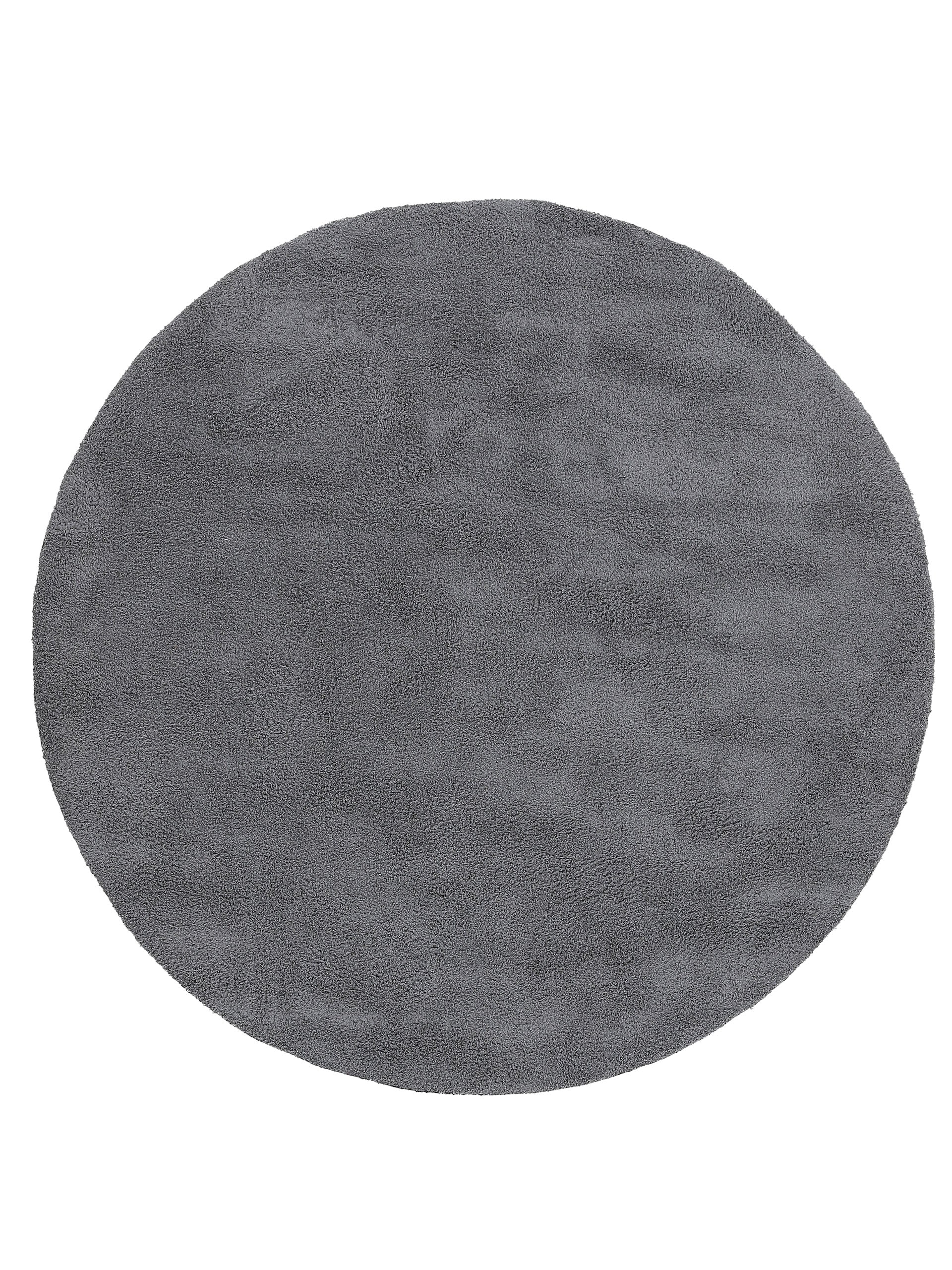 Hochflorteppich Silky Rund Grau