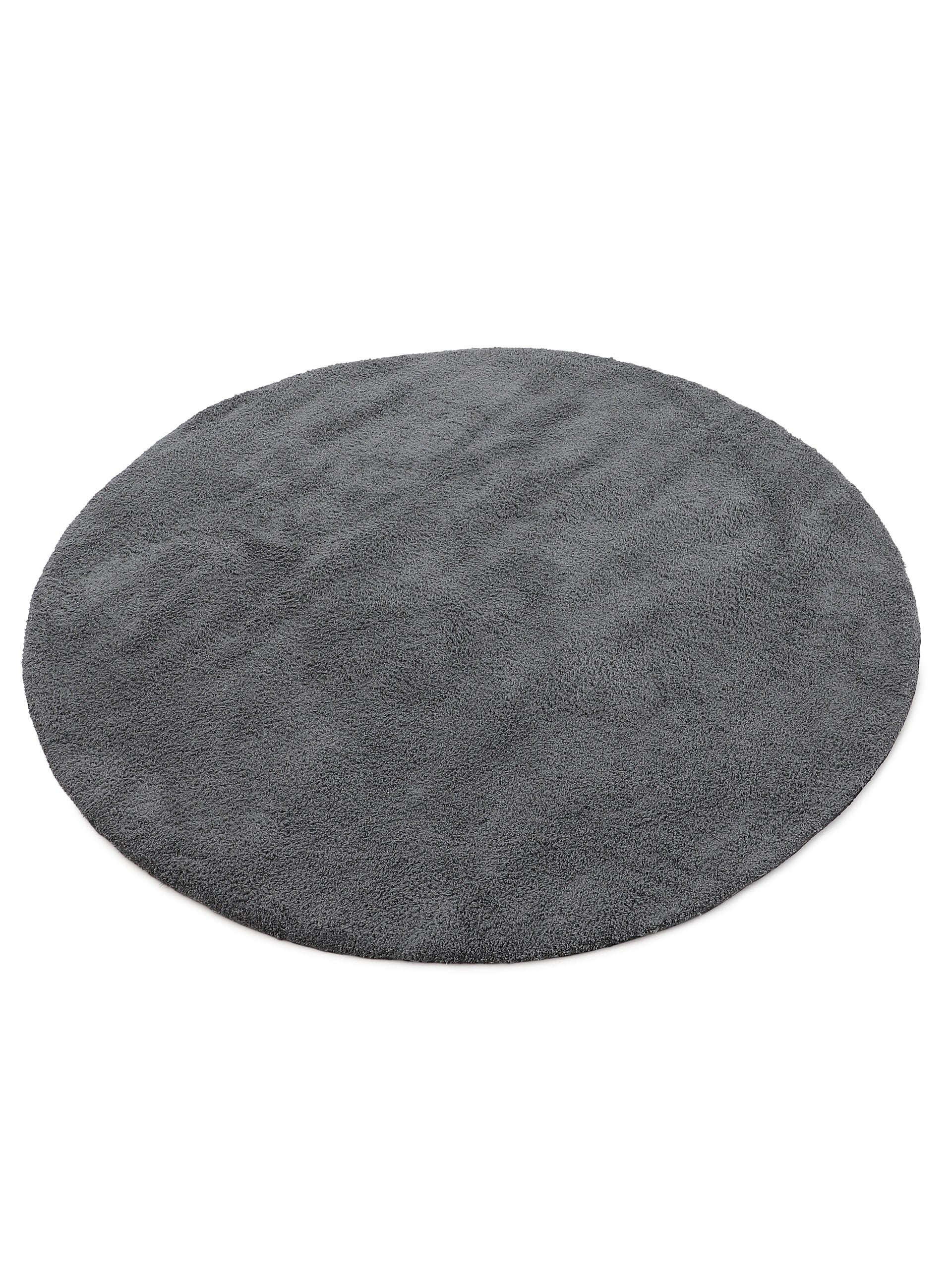 Hochflorteppich Silky Rund Grau