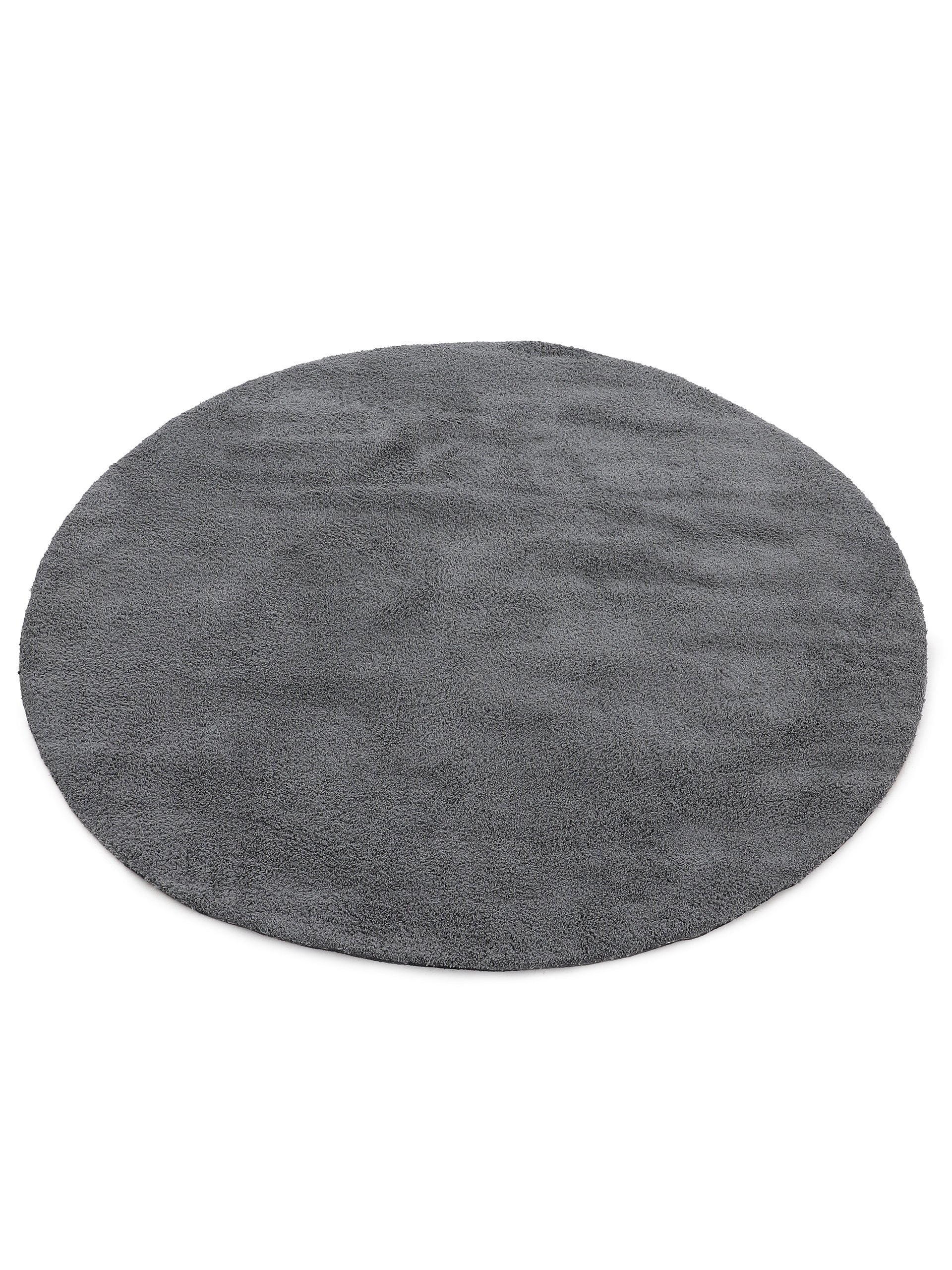 Hochflorteppich Silky Rund Grau