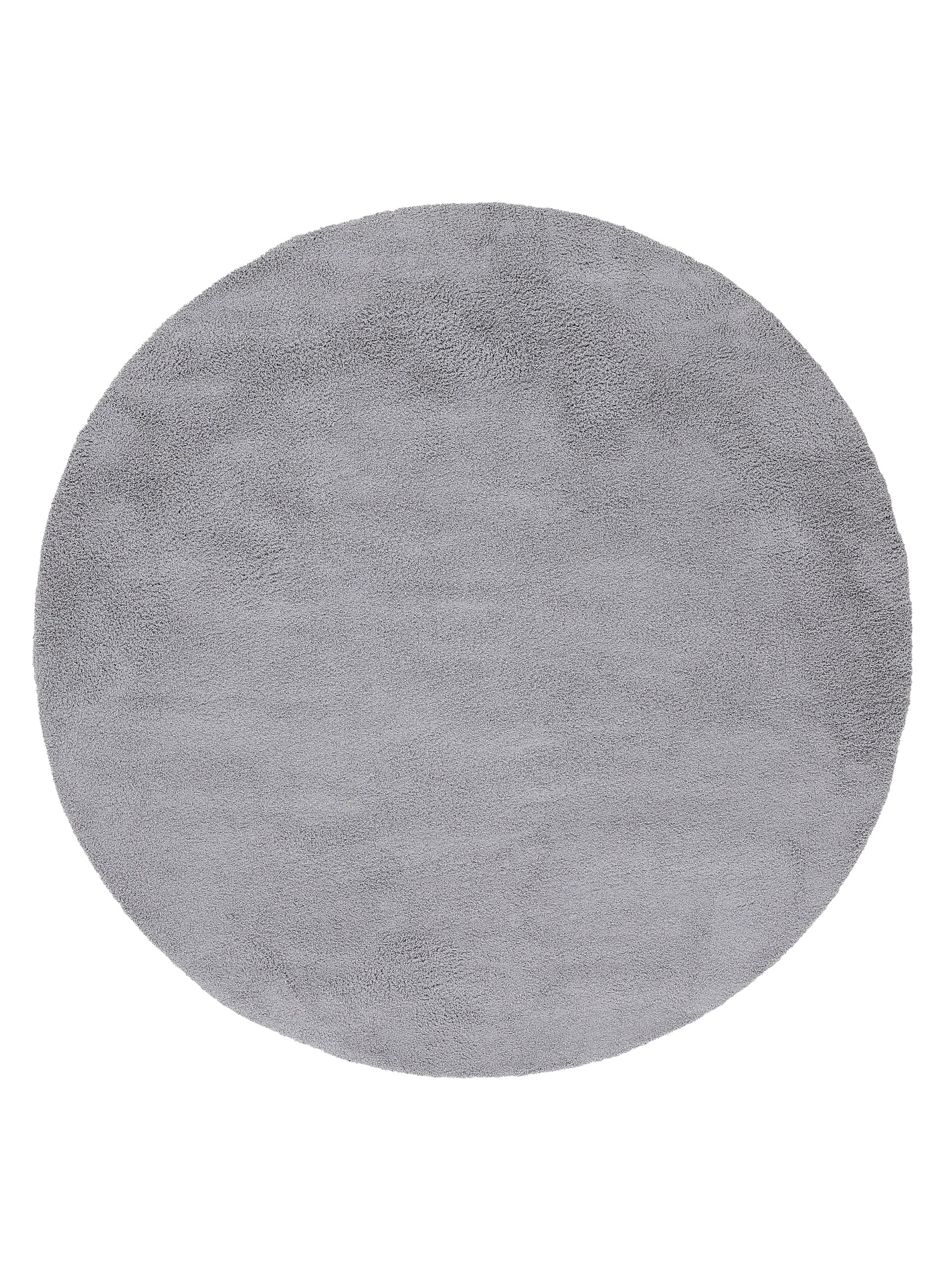 Hochflorteppich Silky Rund Hellgrau