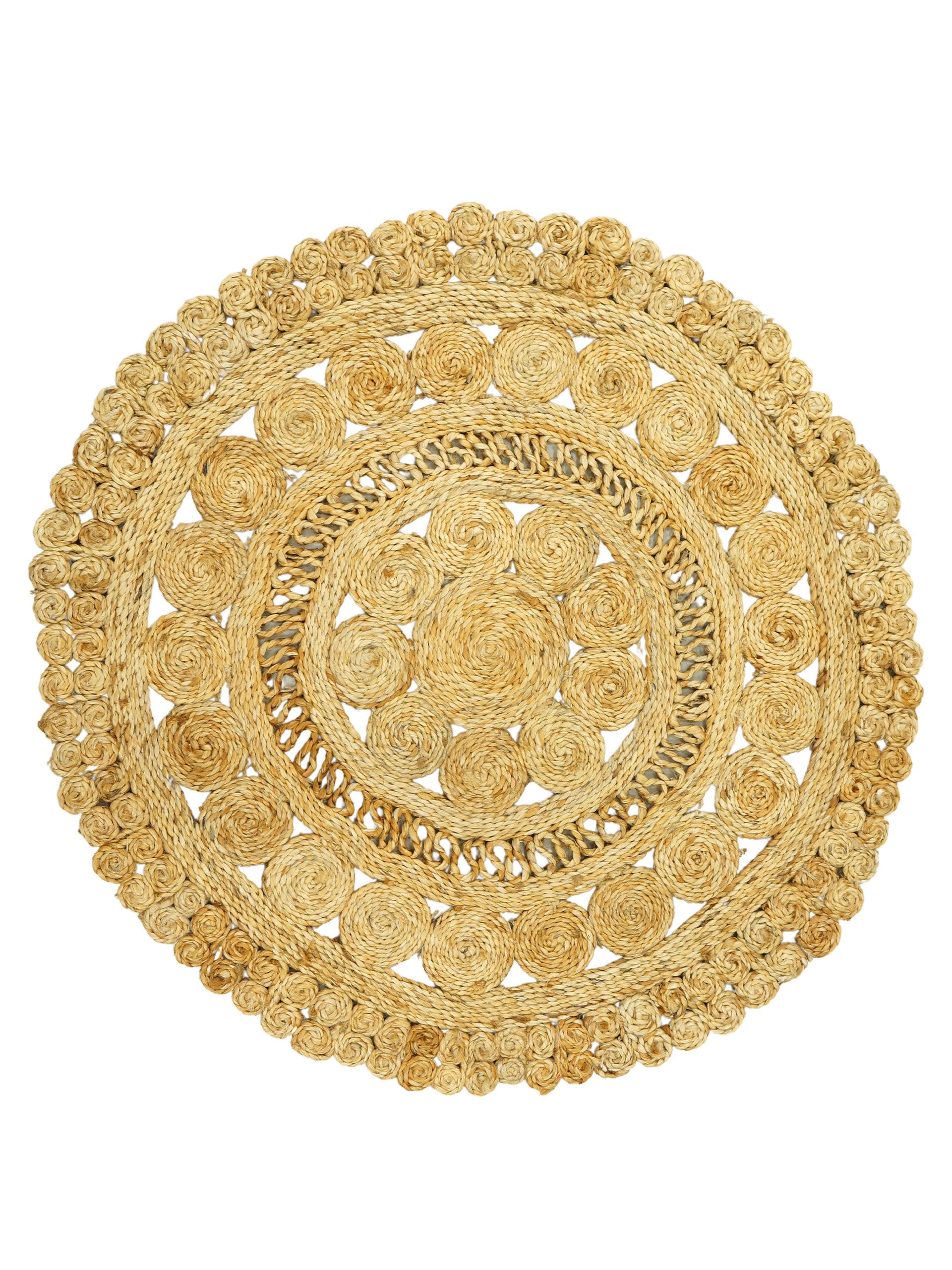 Juteteppich Finn Rund Hellbraun