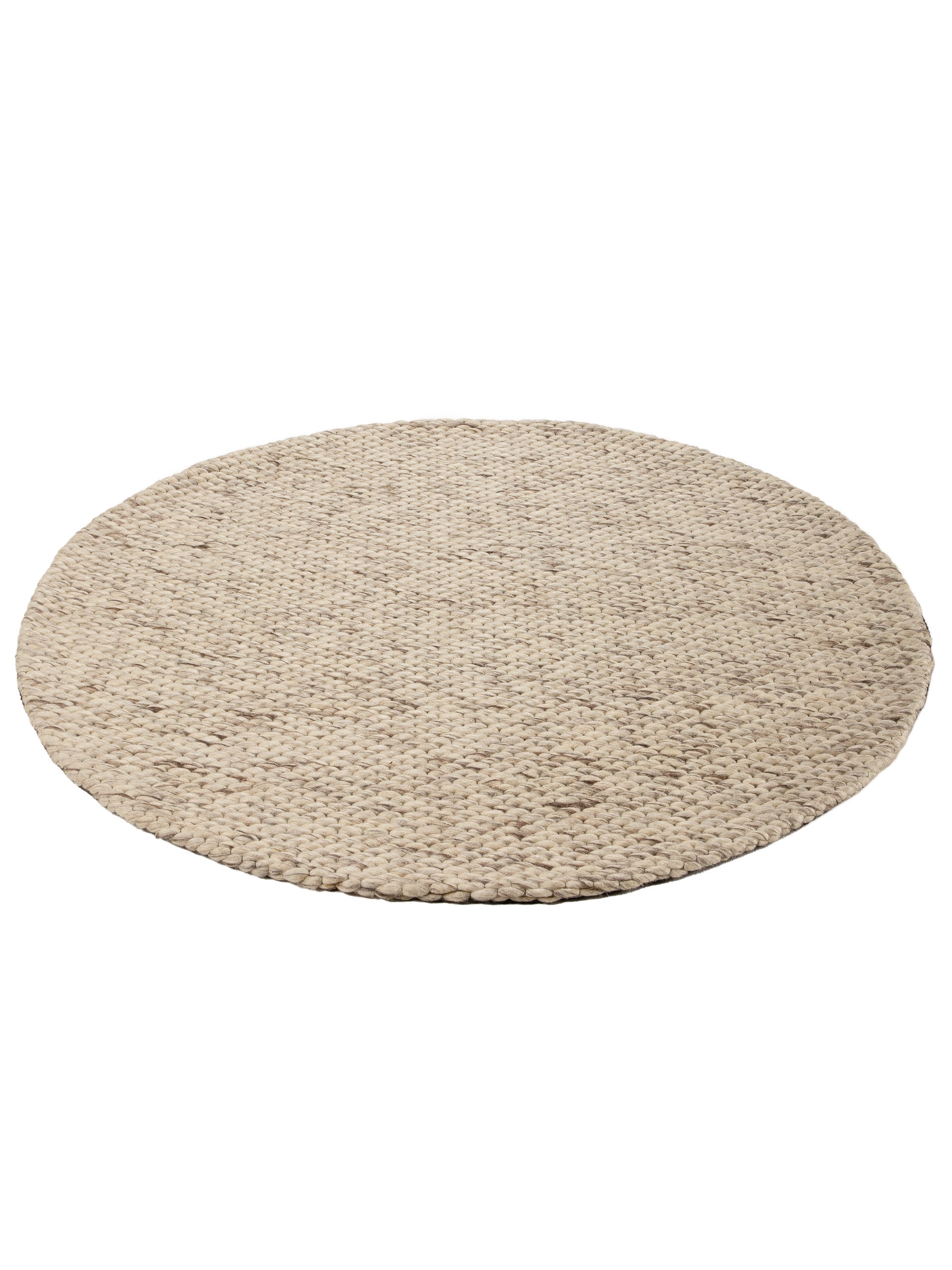 Wollteppich Sina Rund Hellgrau meliert in hellgrau-meliert aus wolle