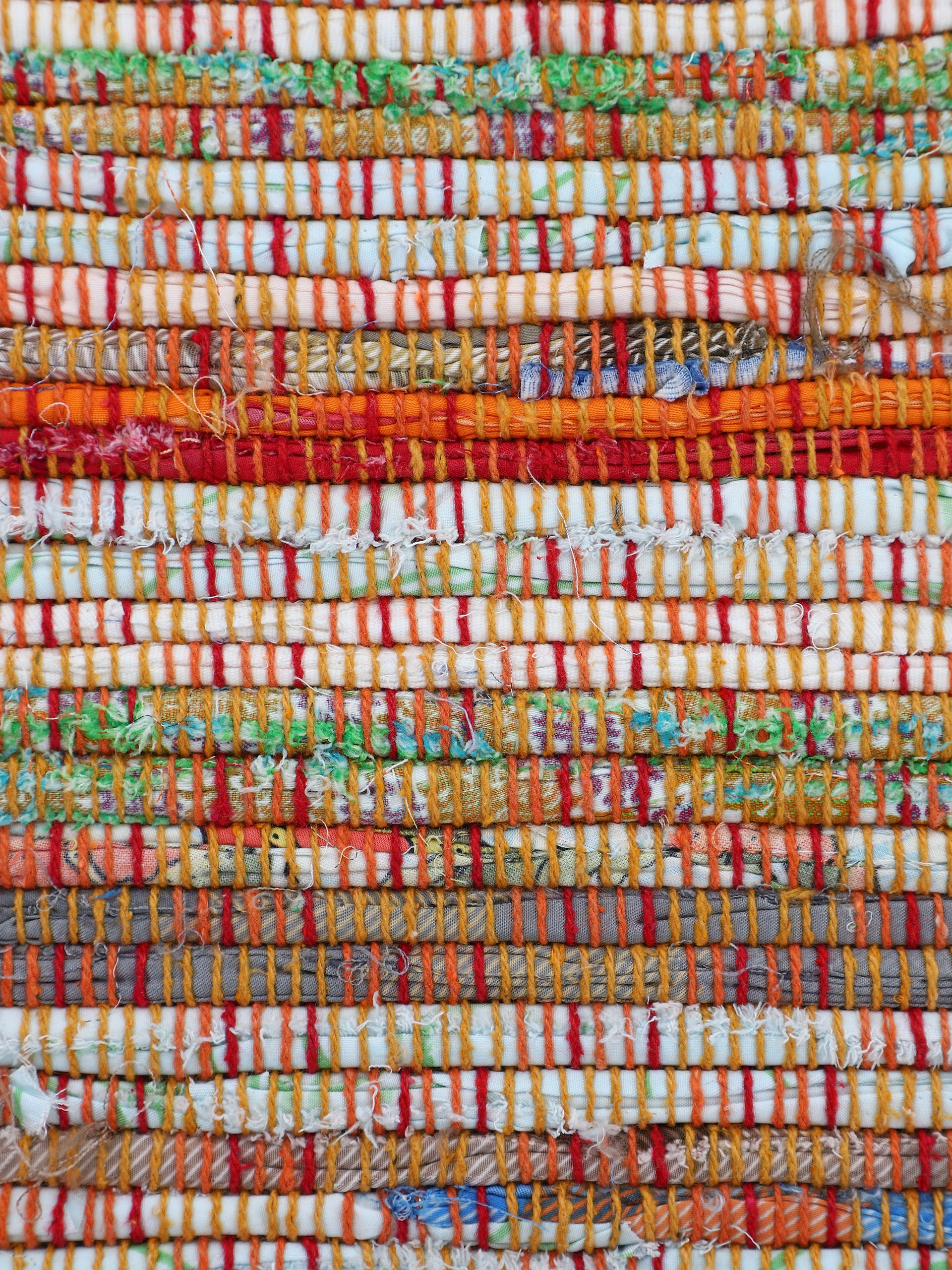 Kelim Chindi Läufer Orange in orange