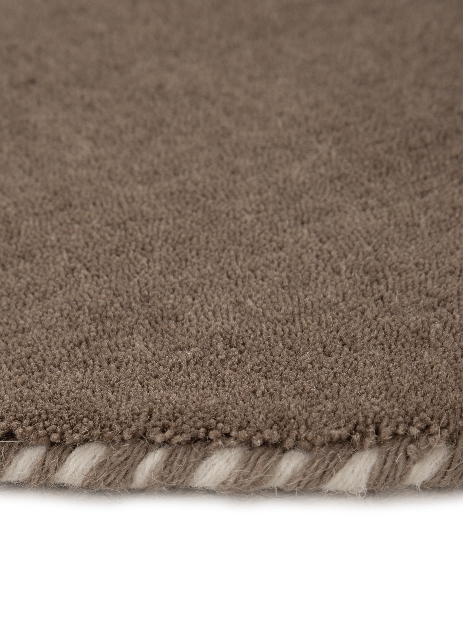 Wollteppich Gabbeh Lola Rund Taupe aus Wolle
