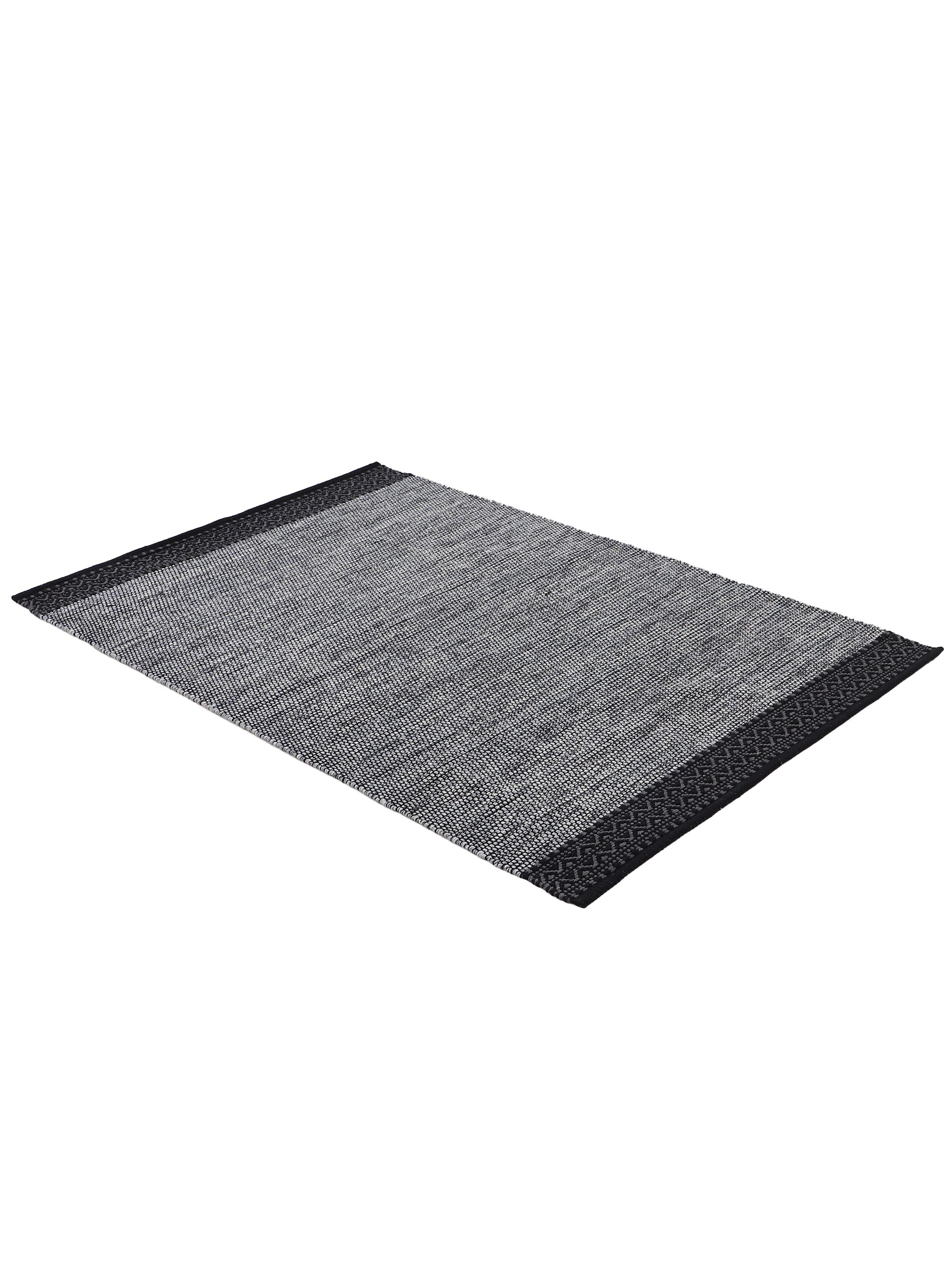 Flachgewebeteppich Kelim Mia Grau in grau aus baumwolle