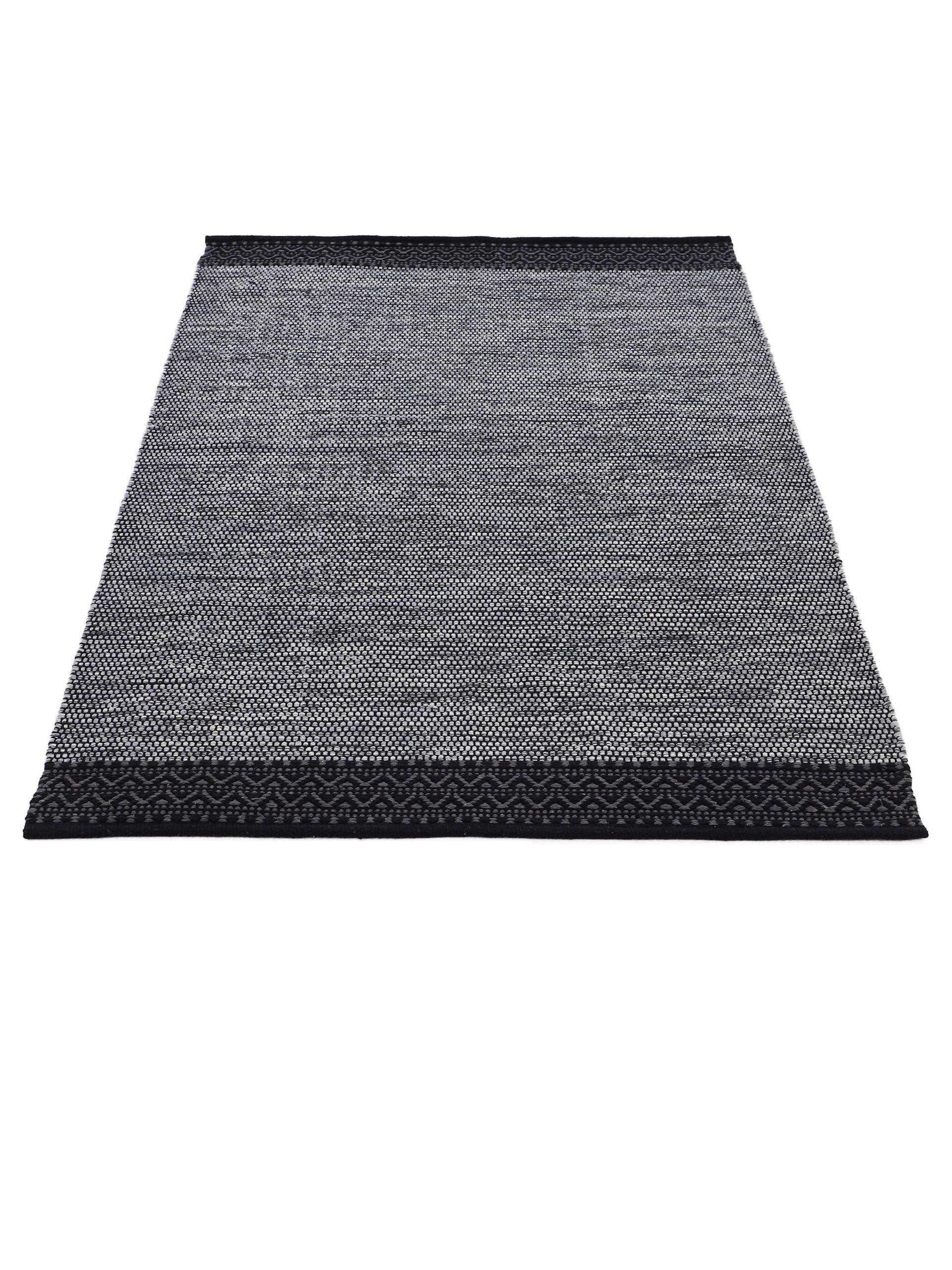 Flachgewebeteppich Kelim Mia Grau in grau aus baumwolle