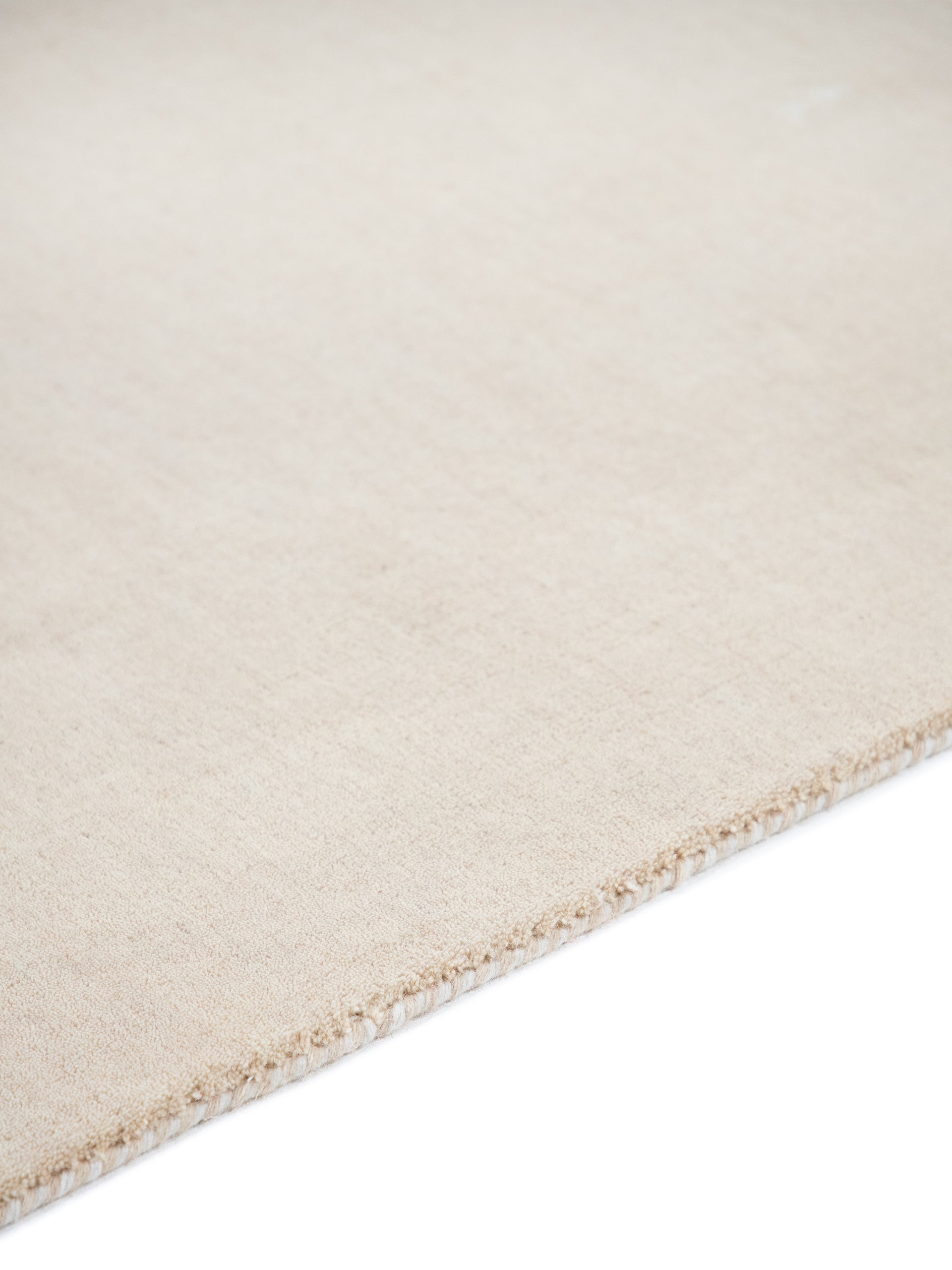 Wollteppich Gabbeh Uni Quadratisch Beige in beige aus wolle