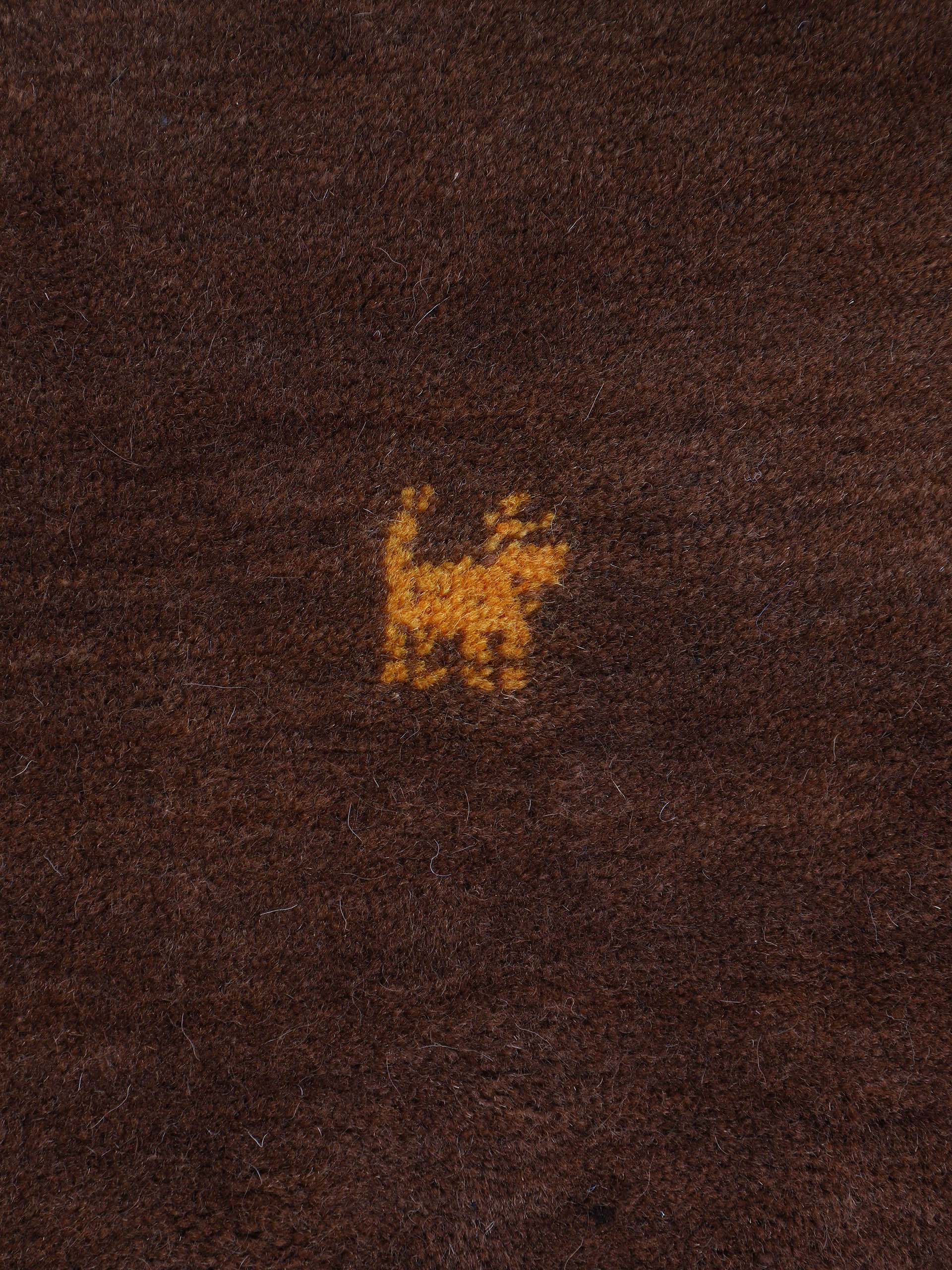 Wollteppich Gabbeh Uni Läufer Braun in braun aus wolle