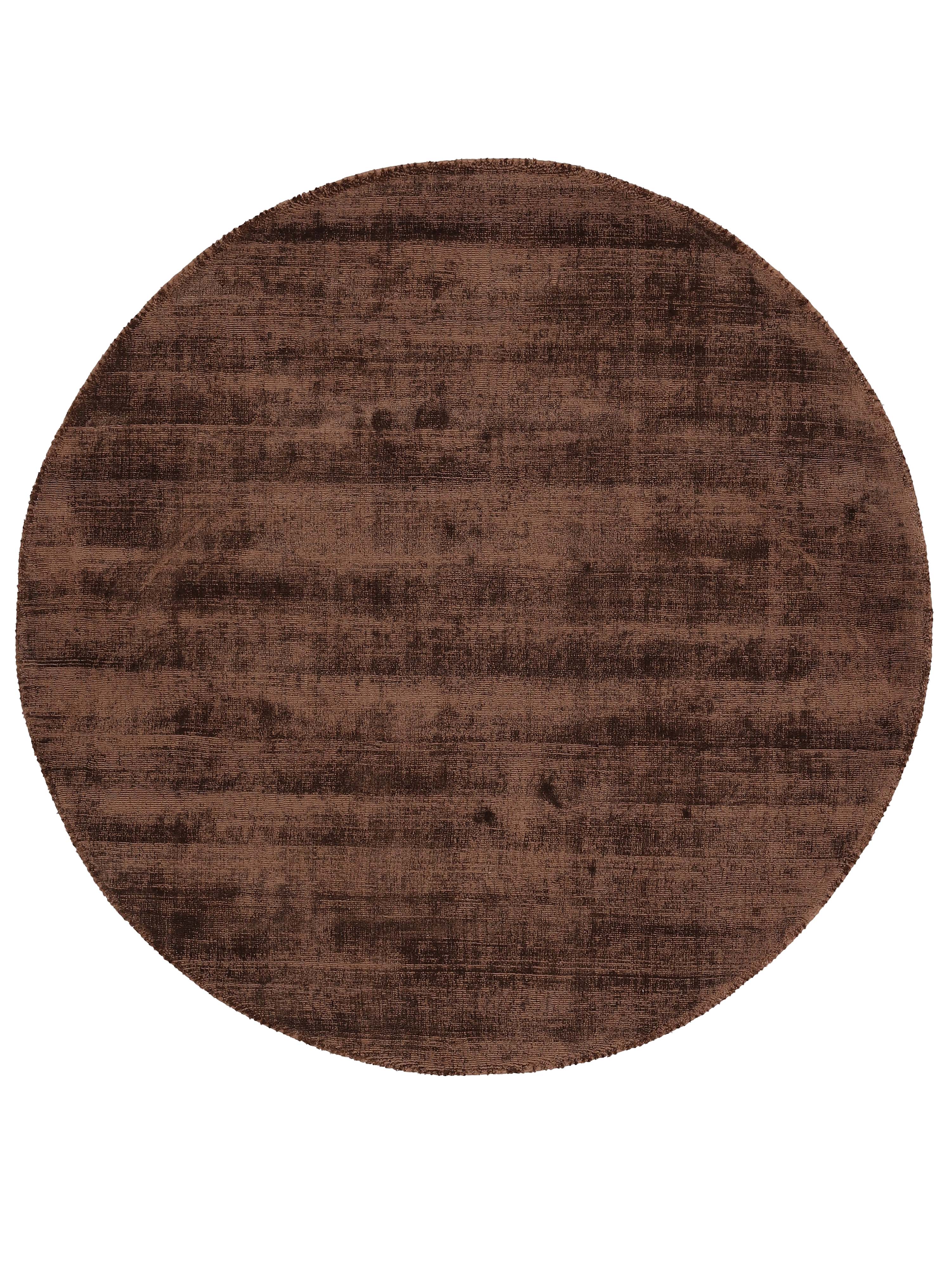 Viskoseteppich Rund Ava Dunkelbraun in dunkelbraun aus viskose