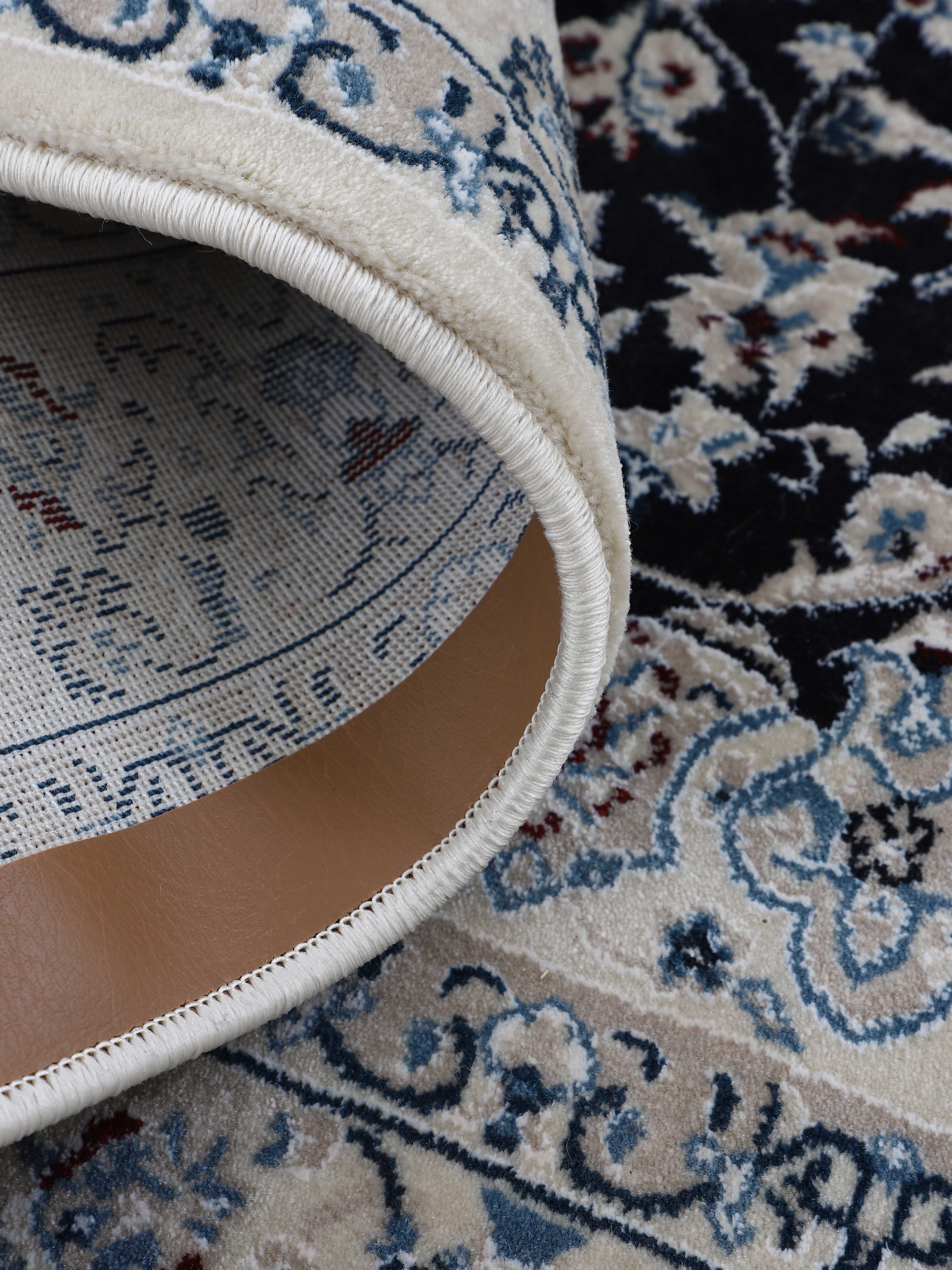 Teppich Nain Diane Dunkelblau in dunkelblau aus kunstfaser