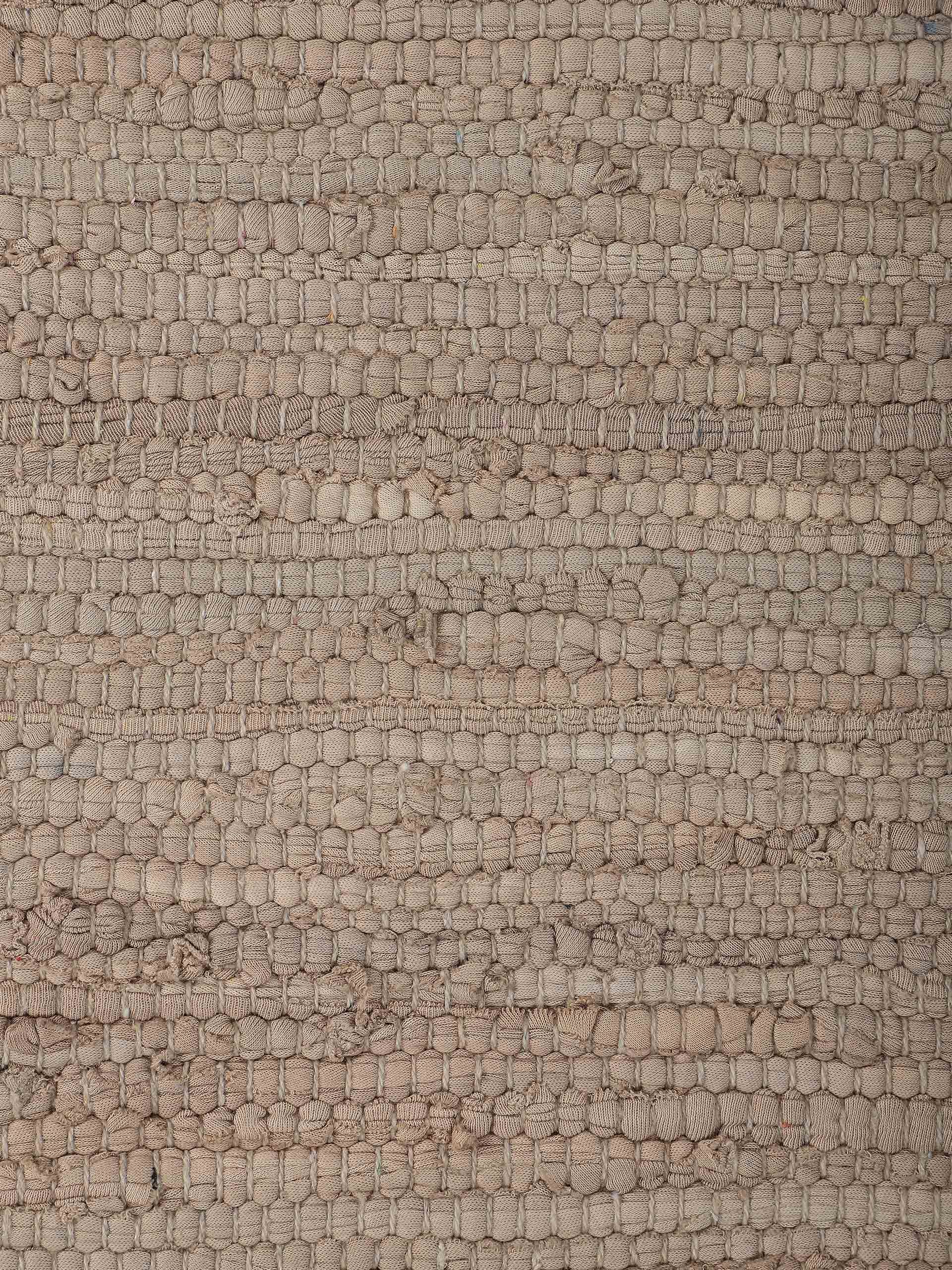 Kelim Chindi Uni Taupe in taupe aus baumwolle