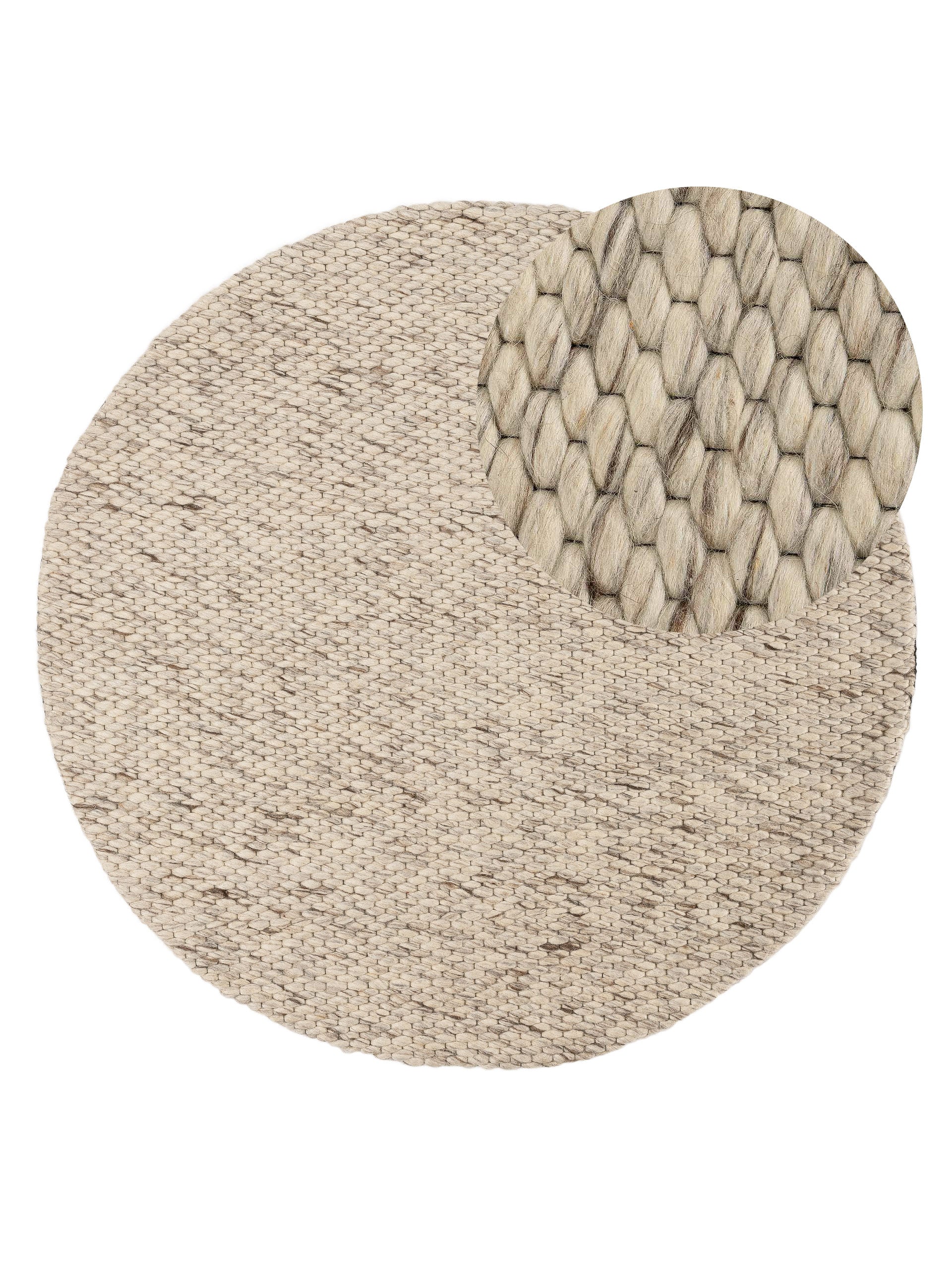 Wollteppich Sina Rund Hellgrau meliert in hellgrau-meliert aus wolle