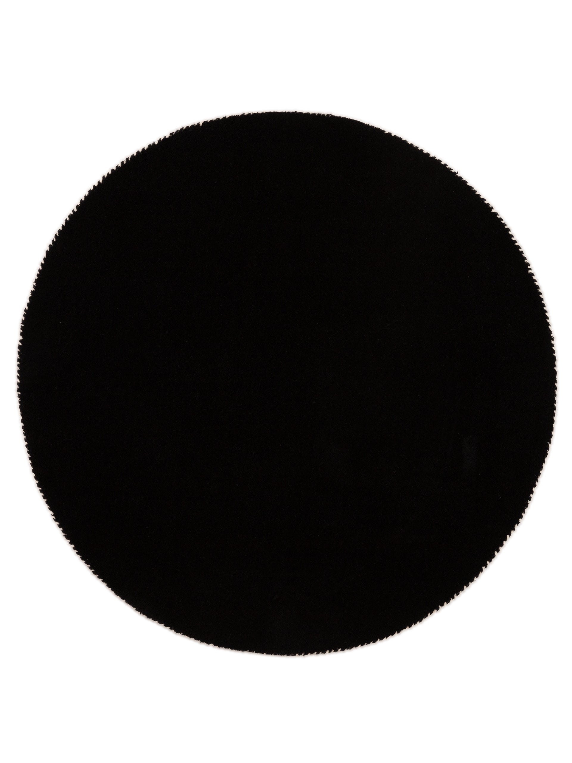 Wollteppich Gabbeh Lola Rund Schwarz aus Wolle