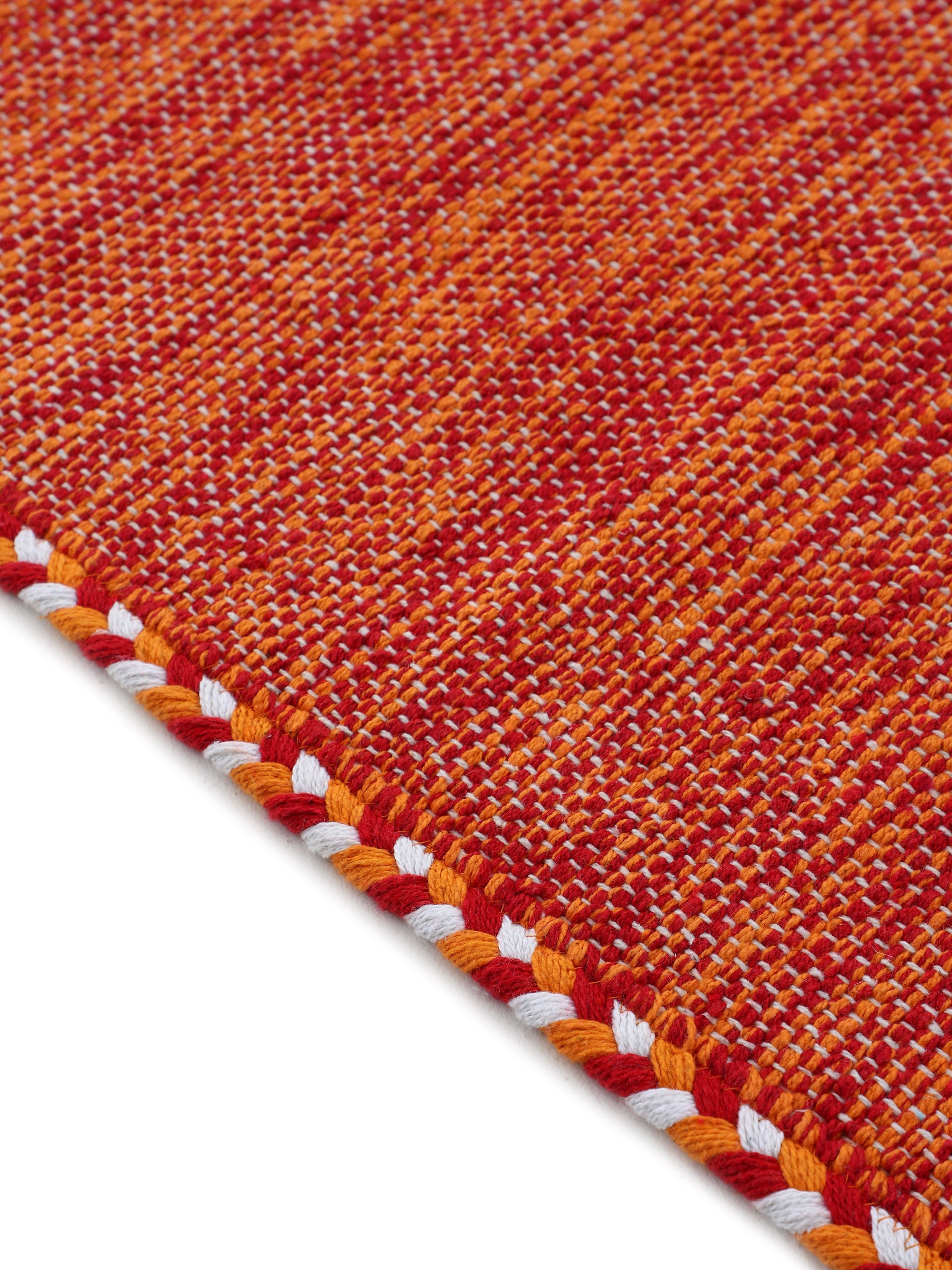 Flachgewebeteppich Kelim Azizi Orange aus Baumwolle