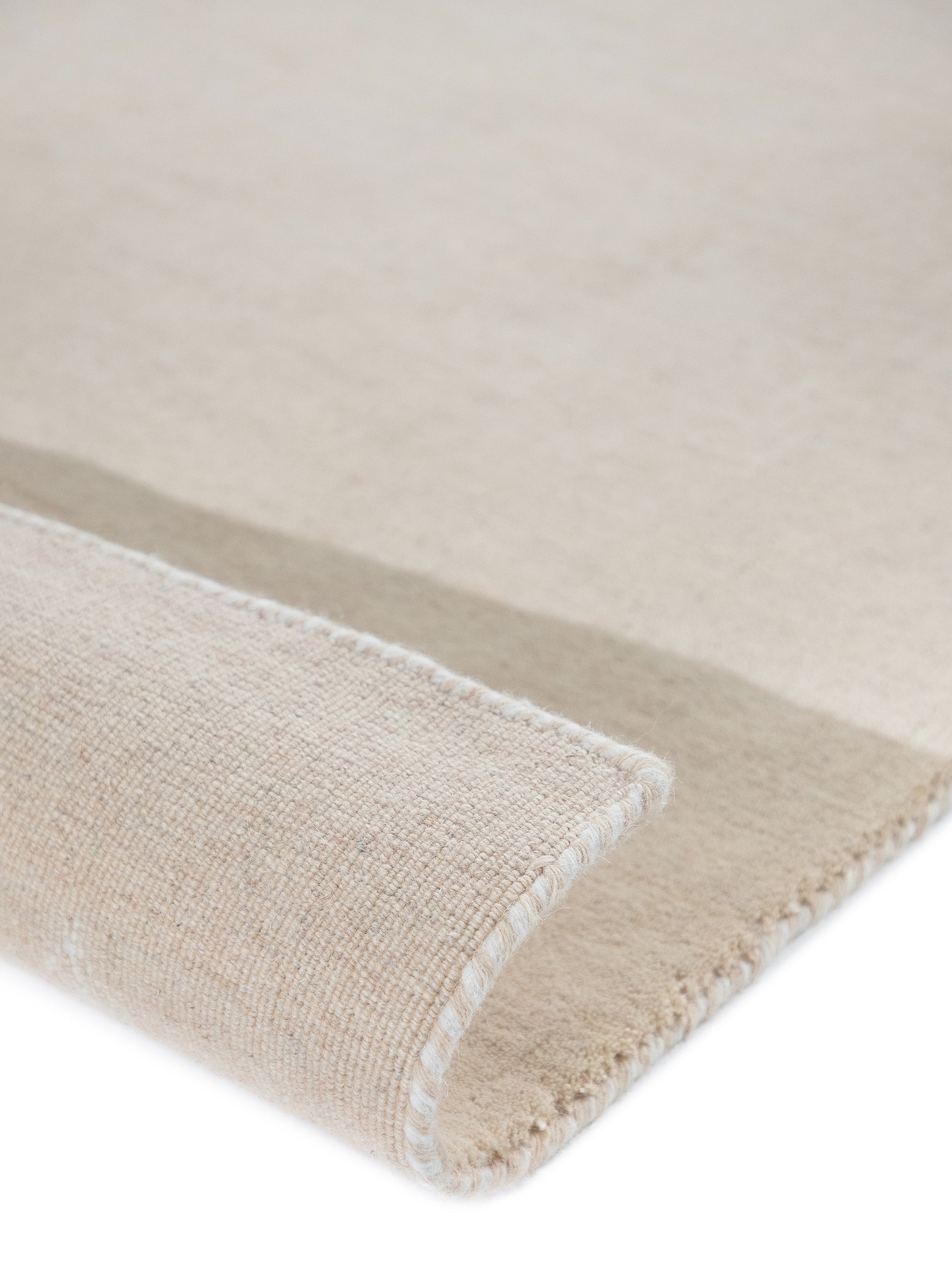 Wollteppich Gabbeh Uni Quadratisch Beige in beige aus wolle