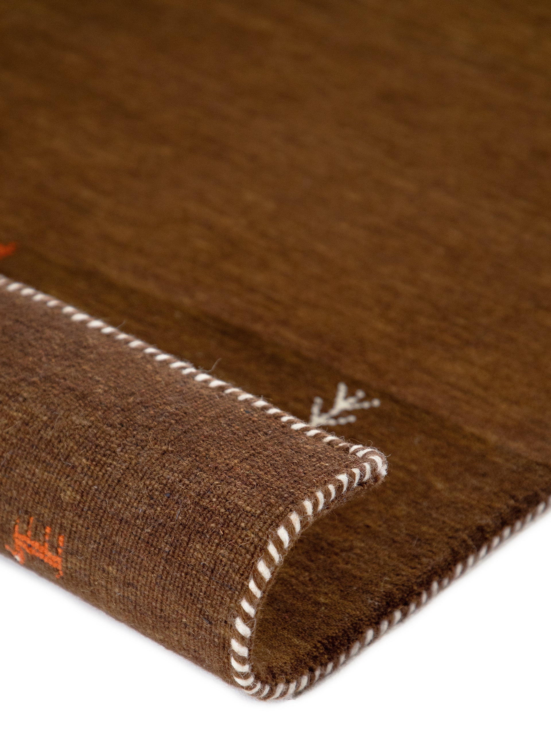 Wollteppich Gabbeh Uni Quadratisch Braun in braun aus wolle