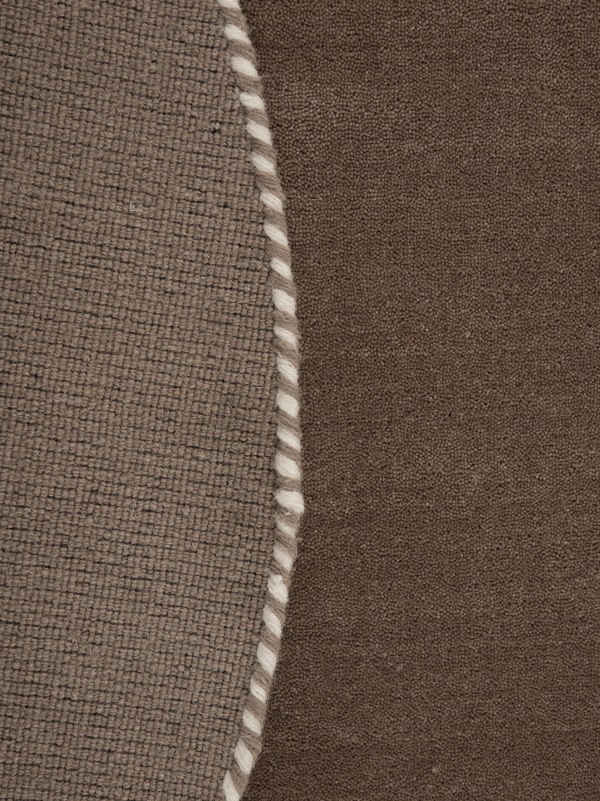 Wollteppich Gabbeh Lola Rund Taupe aus Wolle