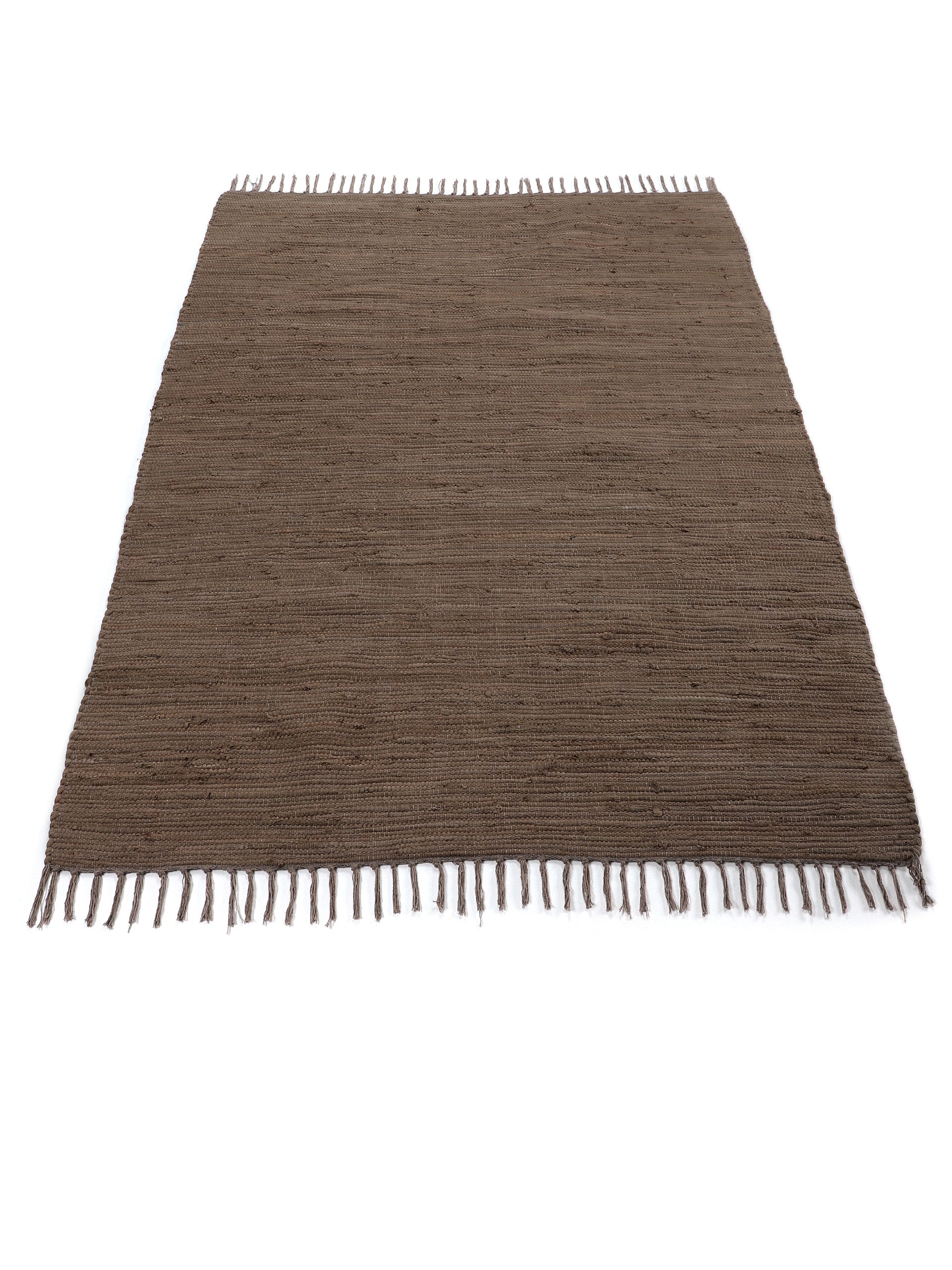 Kelim Chindi Uni Braun in braun aus baumwolle