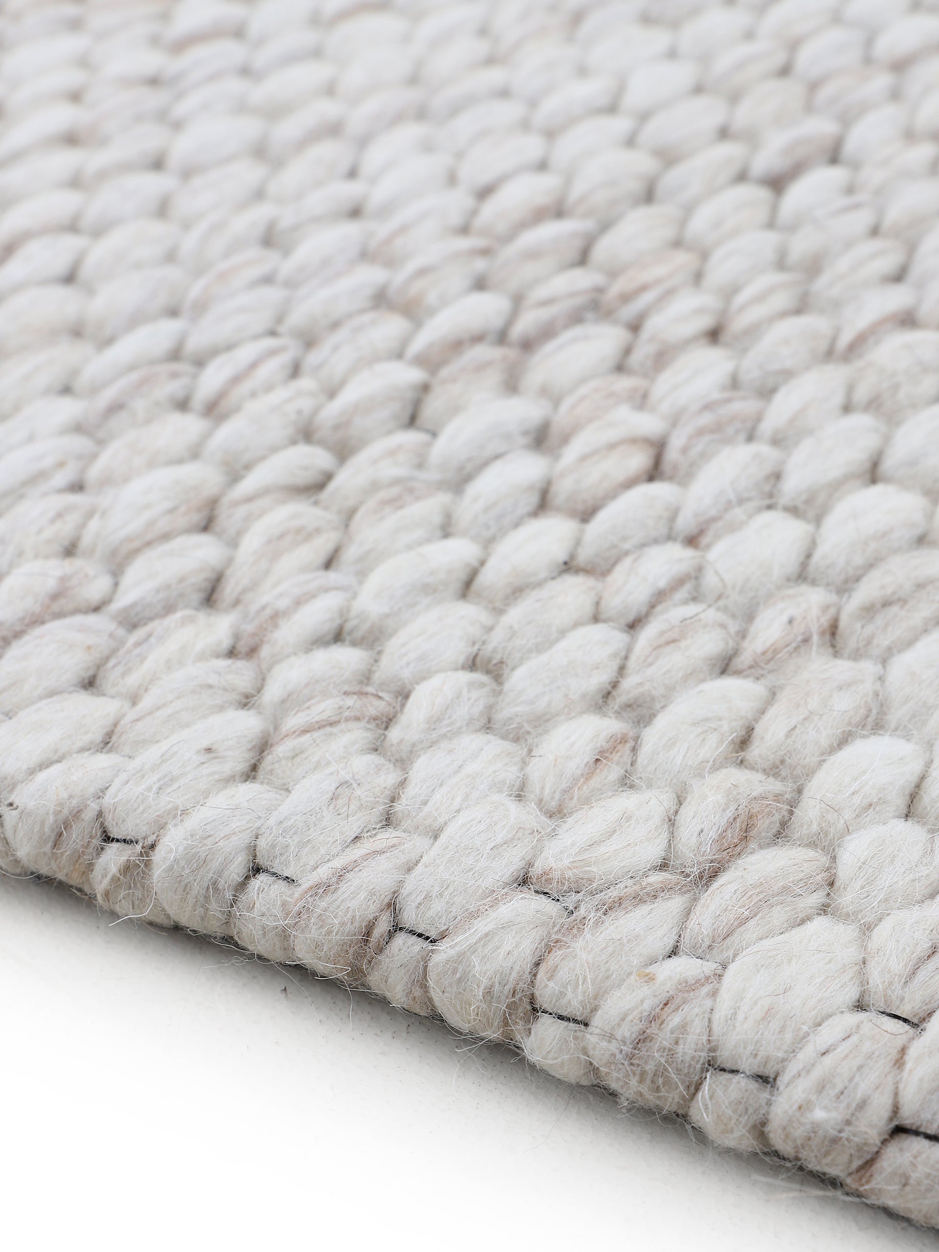 Wollteppich Sina Rund Beige meliert in beige-meliert aus wolle