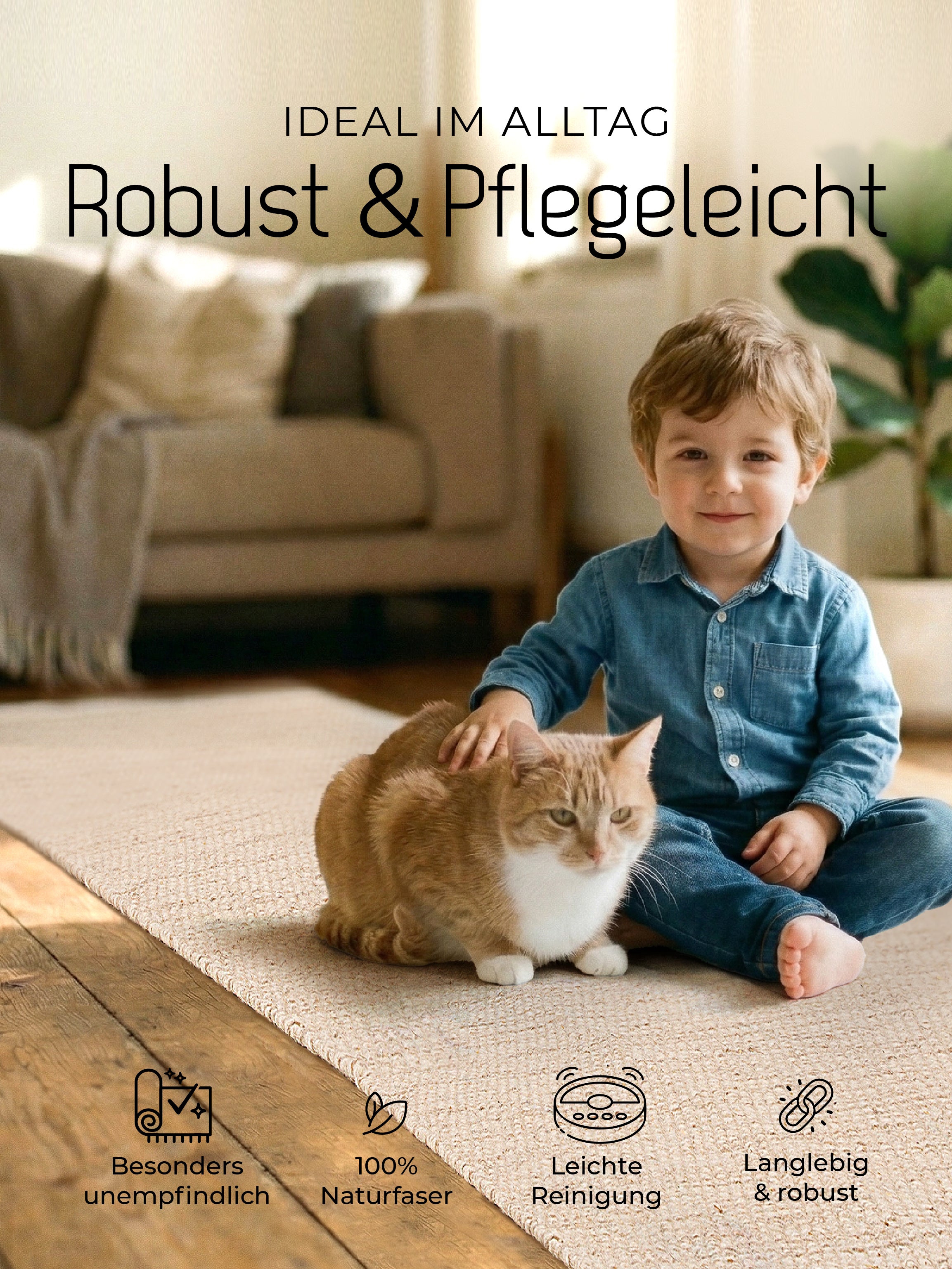 Wollteppich Lui Läufer Weiß