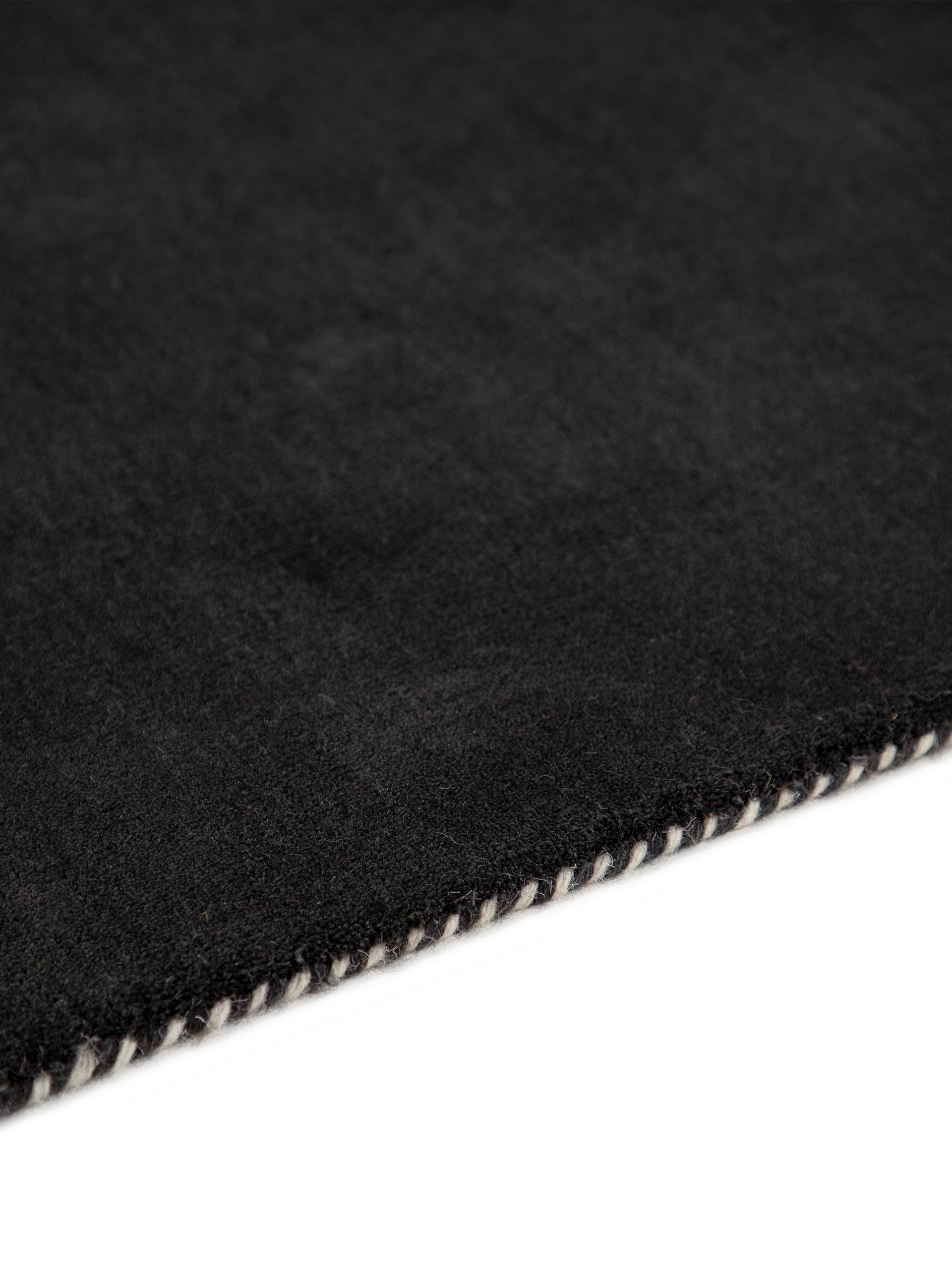 Wollteppich Gabbeh Uni Quadratisch Schwarz in schwarz aus wolle