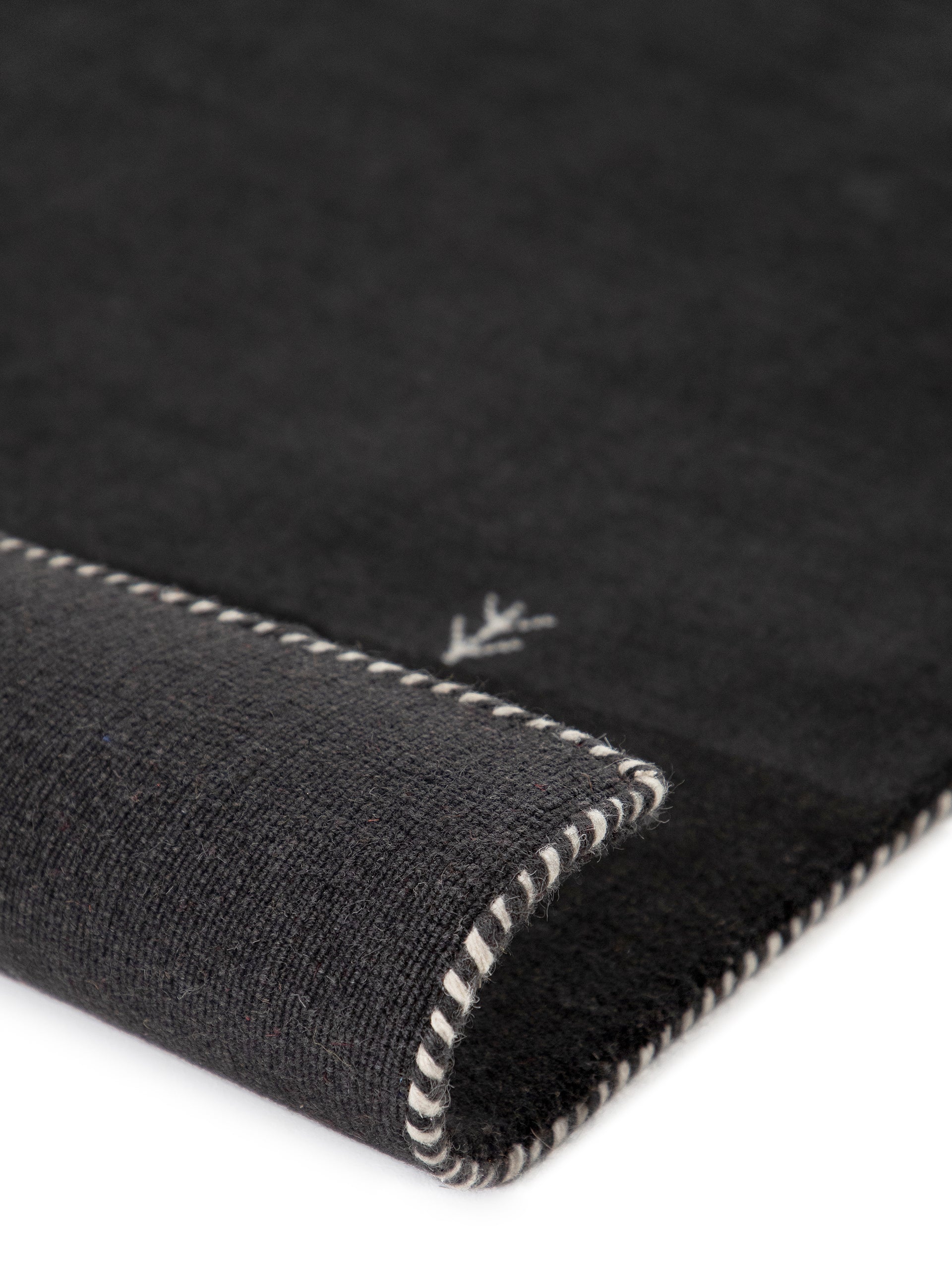 Wollteppich Gabbeh Uni Quadratisch Schwarz in schwarz aus wolle