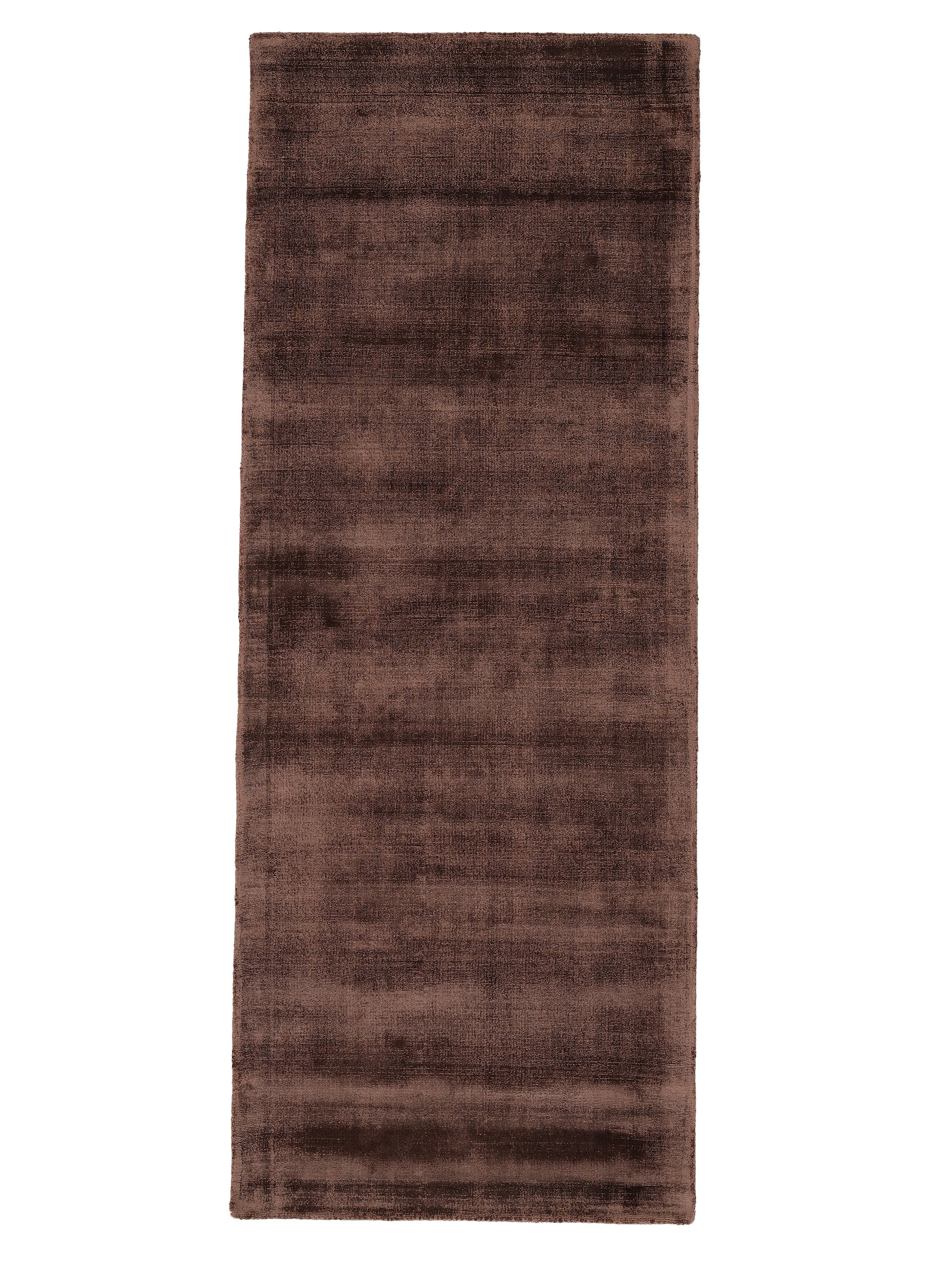 Viskoseteppich Ava Läufer Dunkelbraun in dunkelbraun aus viskose