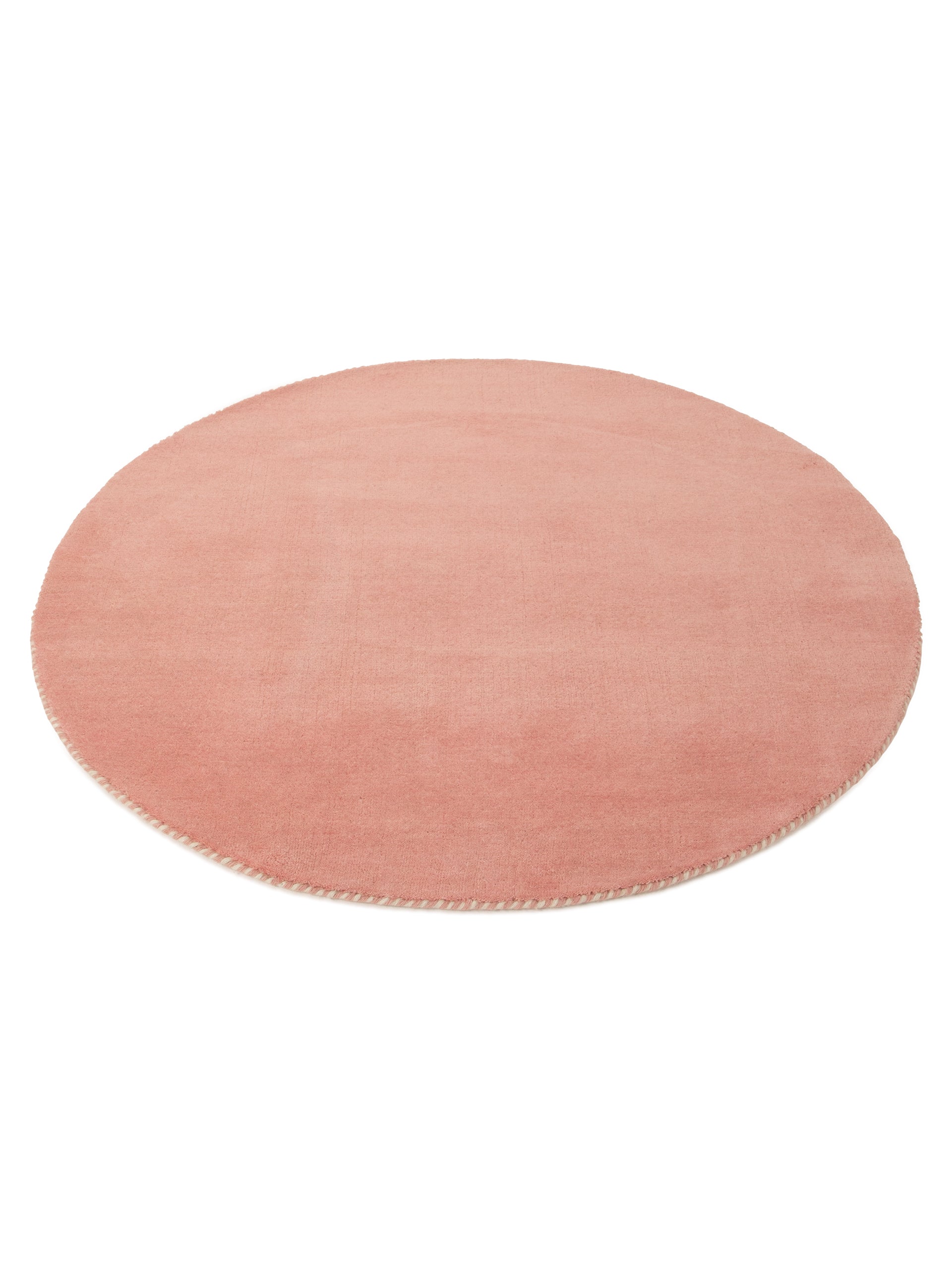 Wollteppich Gabbeh Lola Rund Rosa aus Wolle