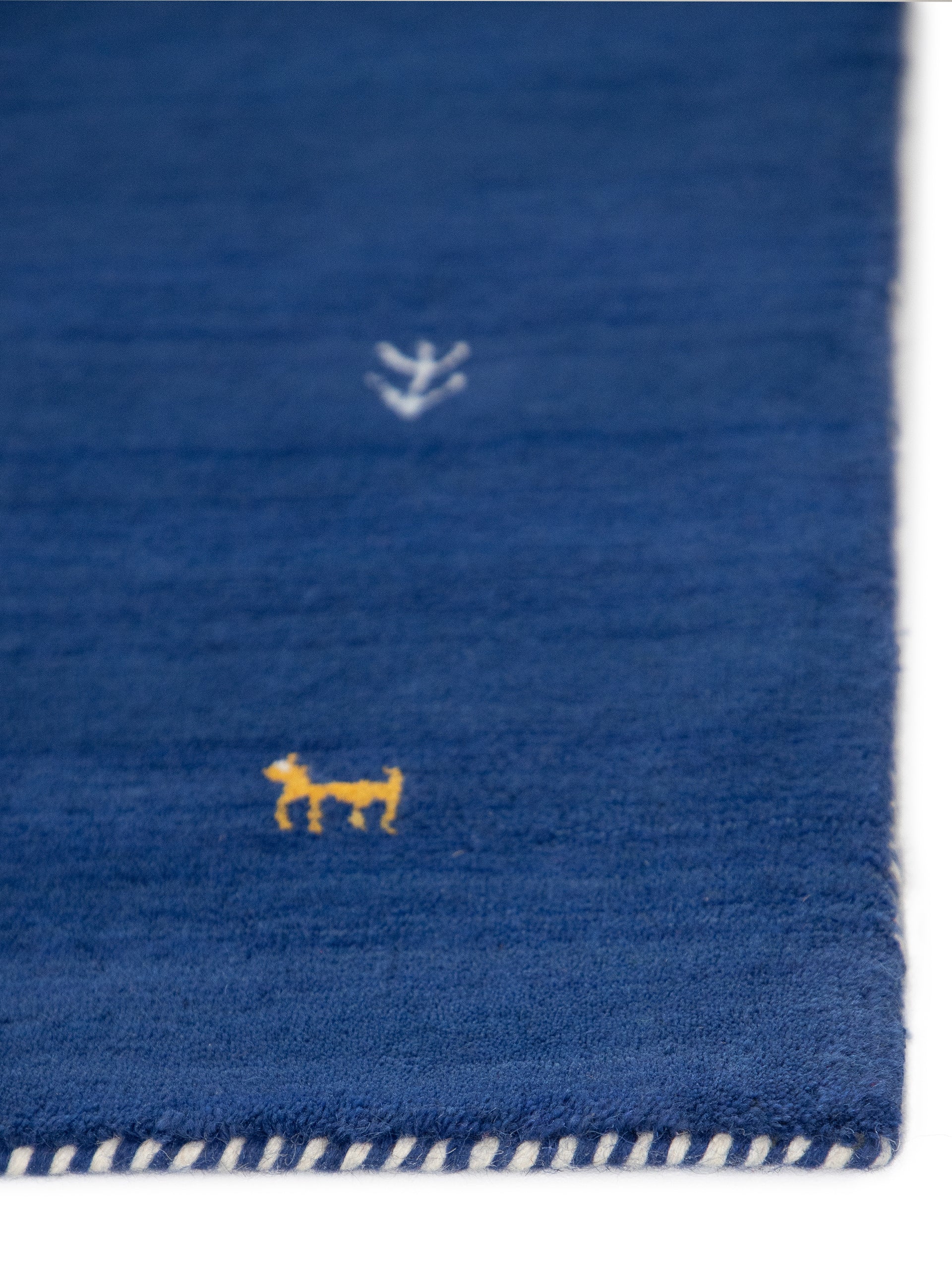 Wollteppich Gabbeh Uni Quadratisch Blau in blau aus wolle