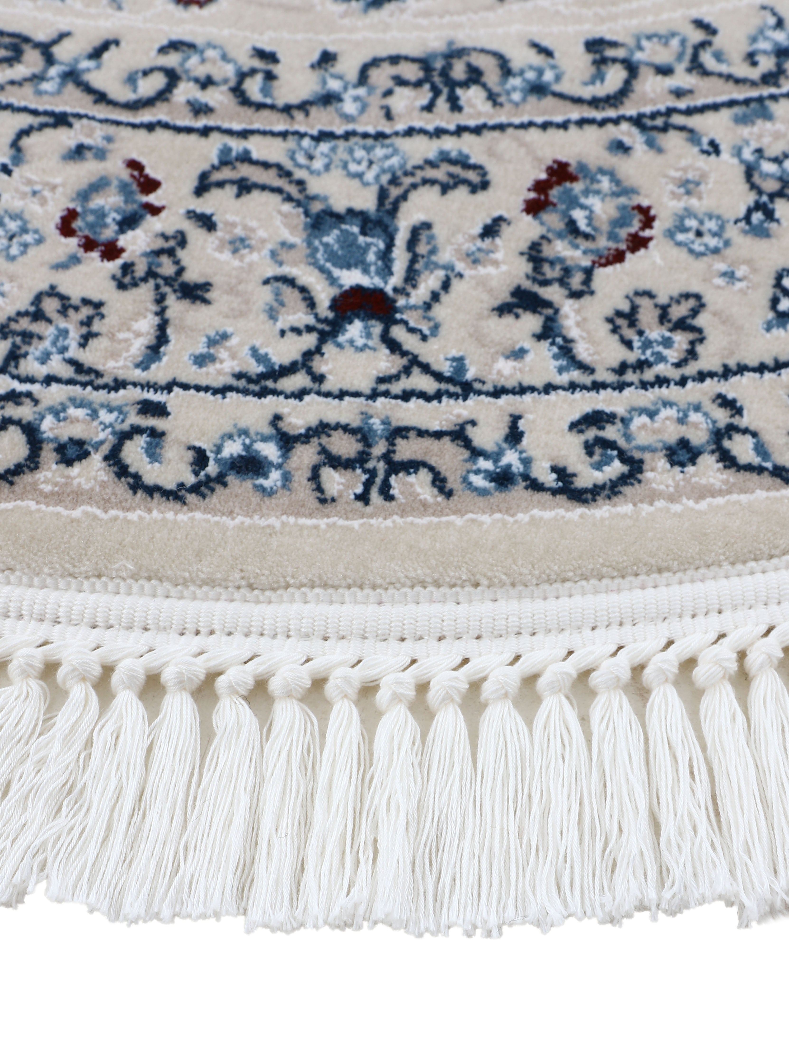Teppich Nain Diane Rund Creme in creme aus kunstfaser