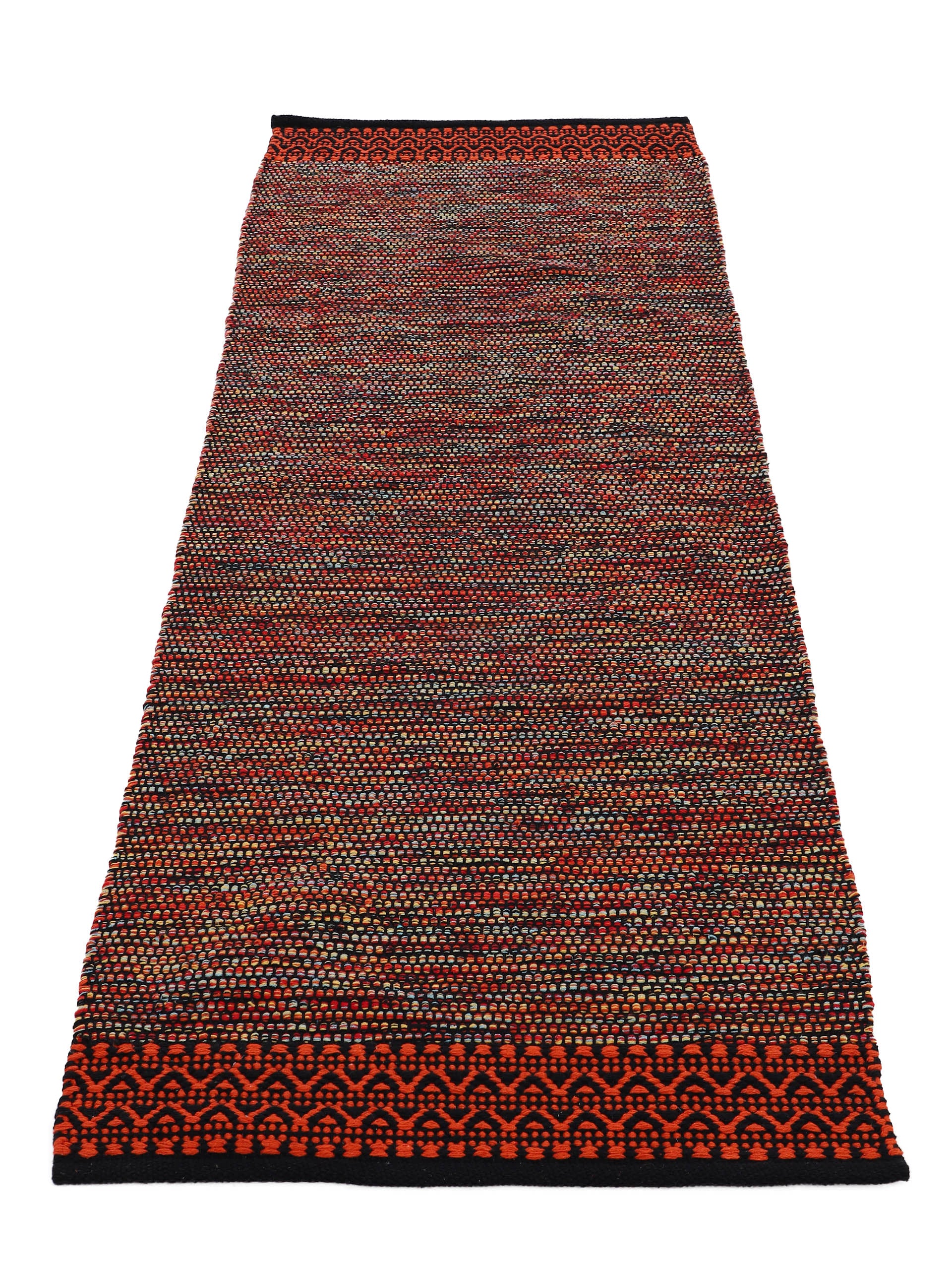 Flachgewebeteppich Kelim Mia Läufer Orange in orange aus baumwolle
