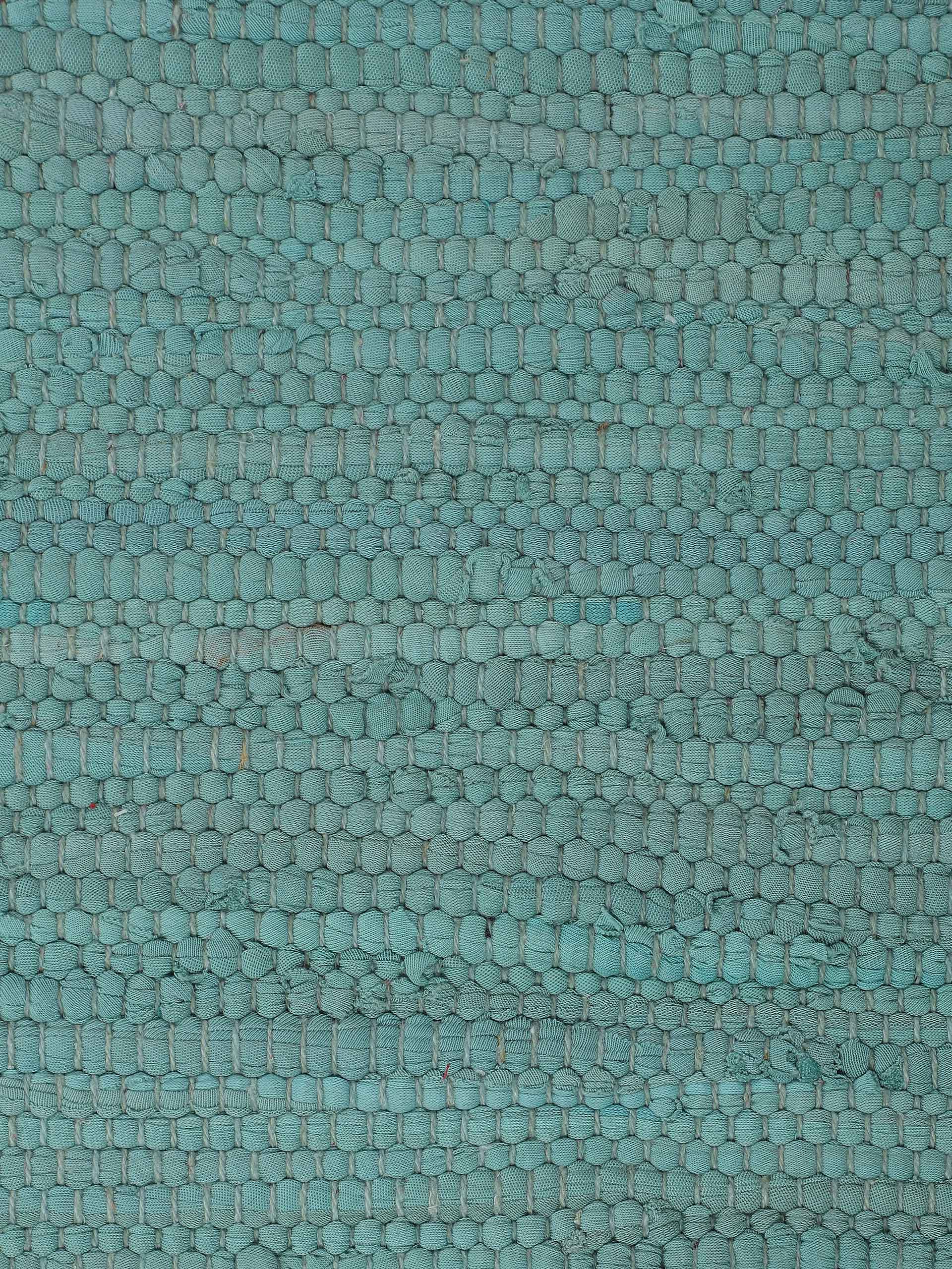 Kelim Chindi Uni Türkis in türkis aus baumwolle